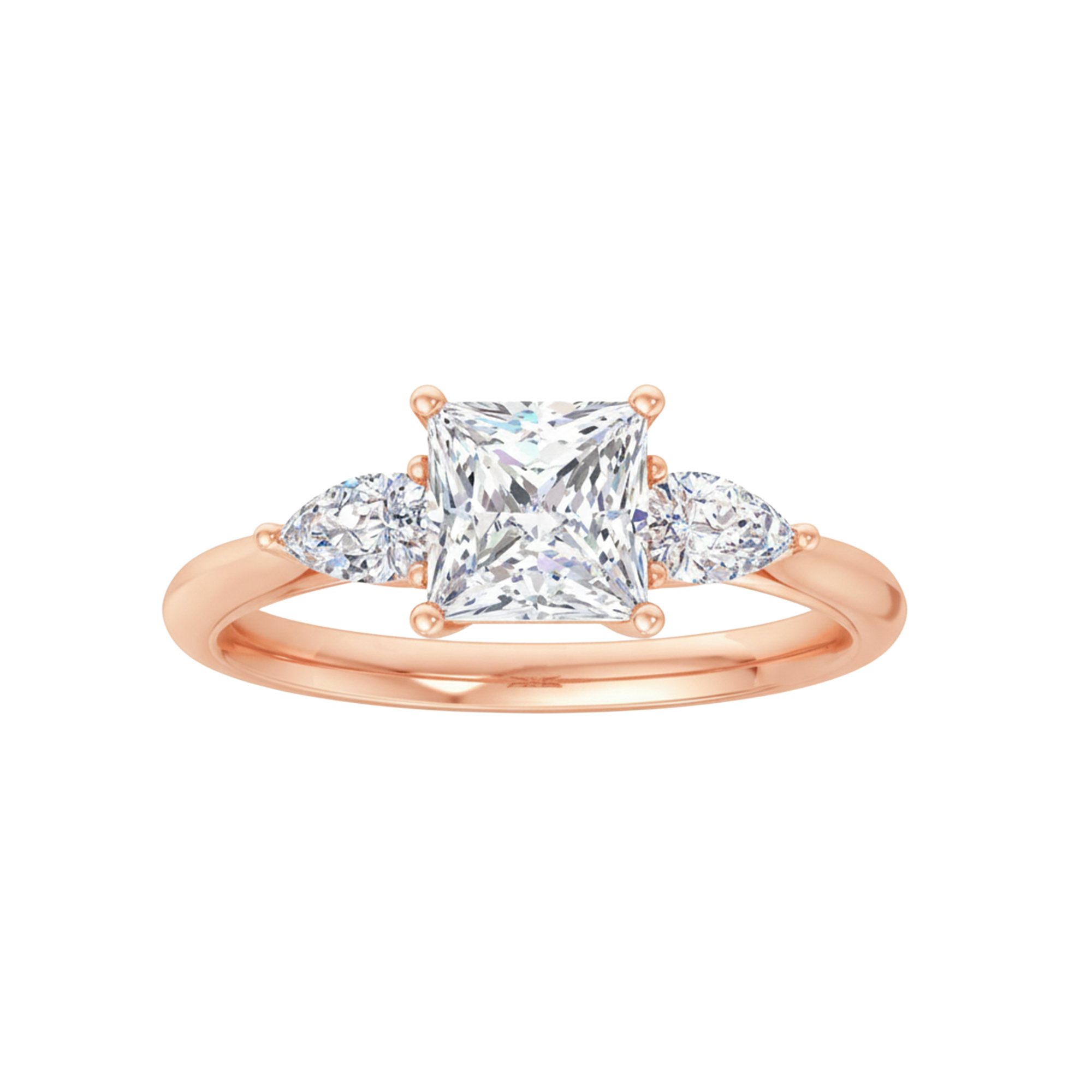 Vijf‑stenen ring met ronde, peer en princess diamanten 2,01 karaat