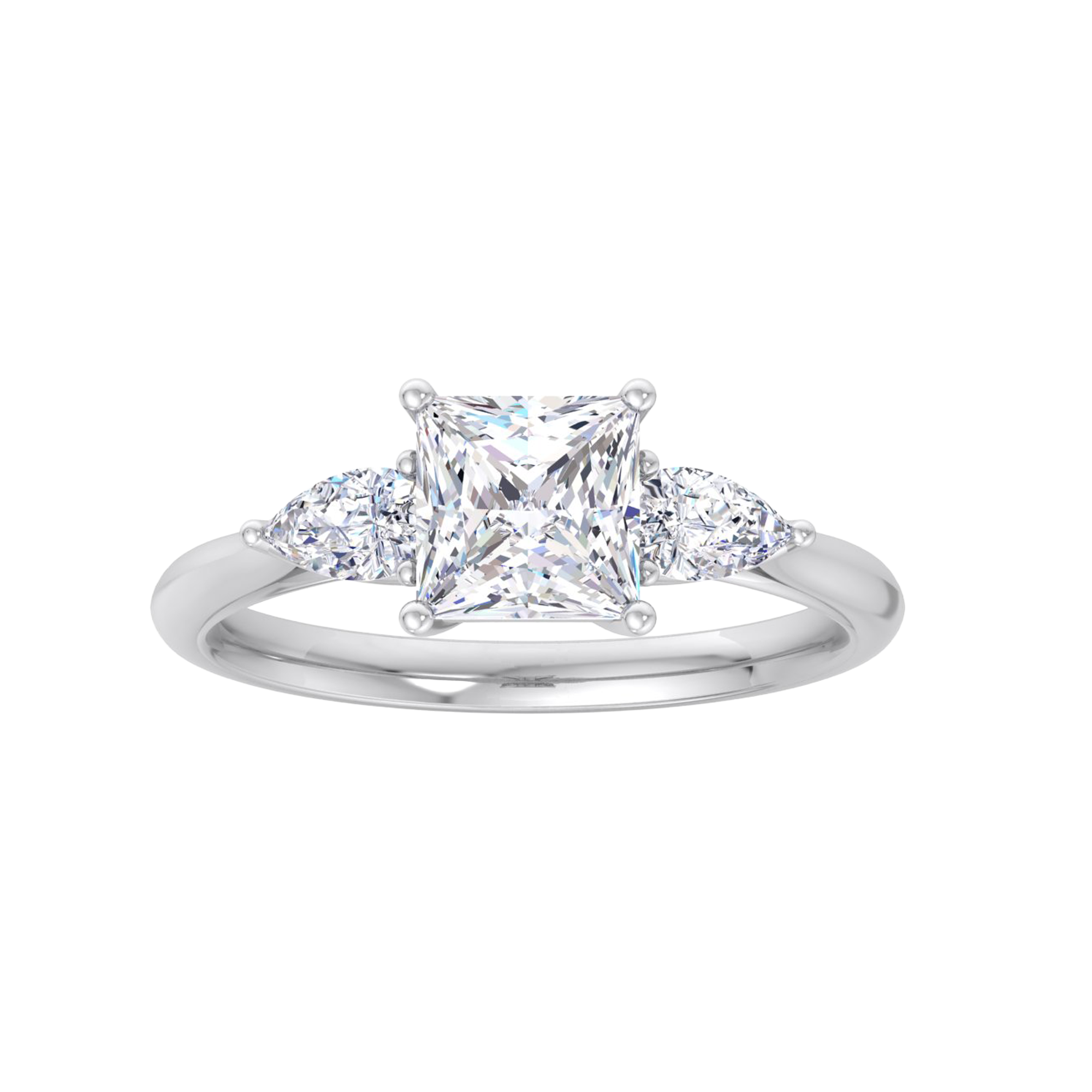 Vijf‑stenen ring met ronde, peer en princess diamanten 2,01 karaat