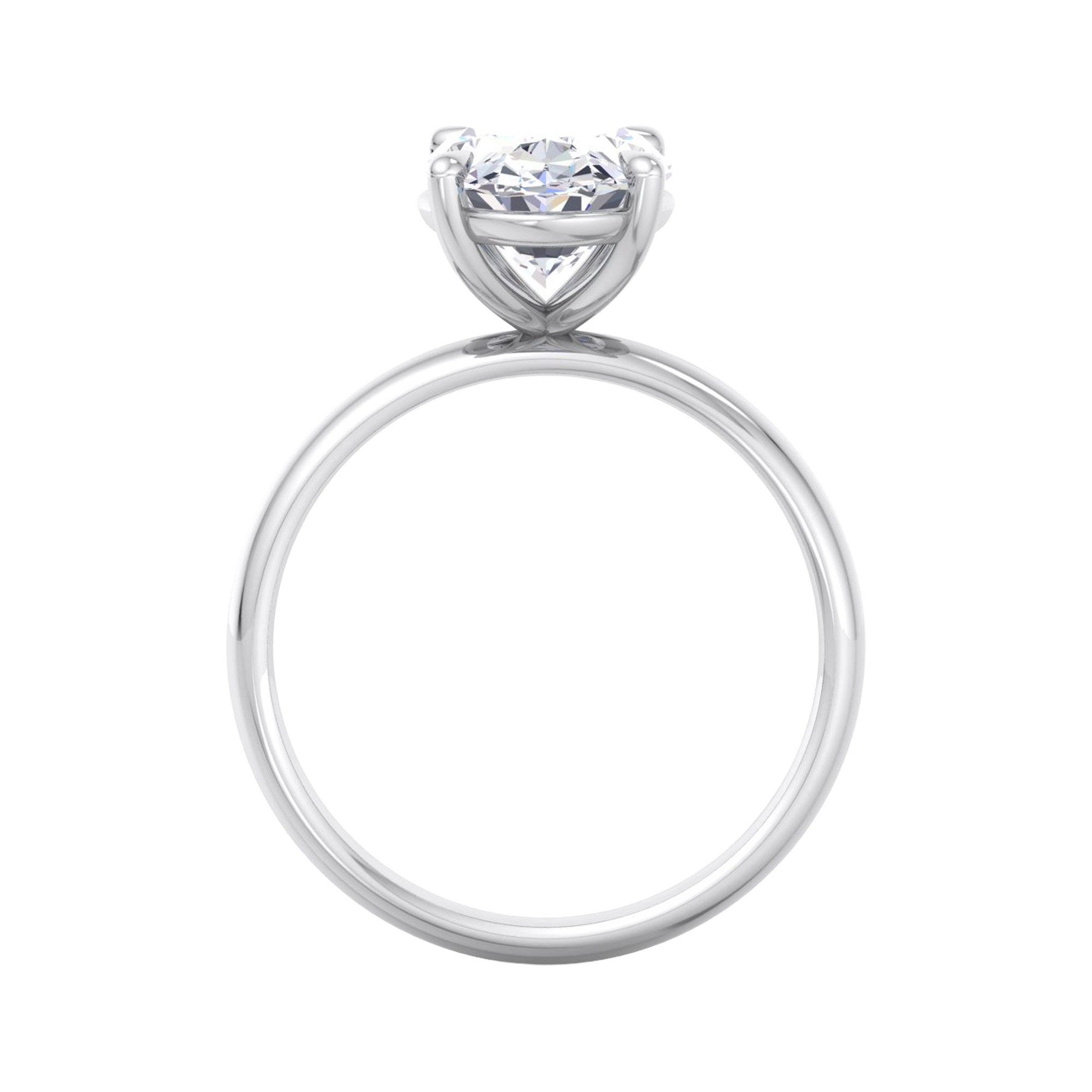 Ovale solitaire ring met ovale diamant in vierpoots zetting 3 karaat