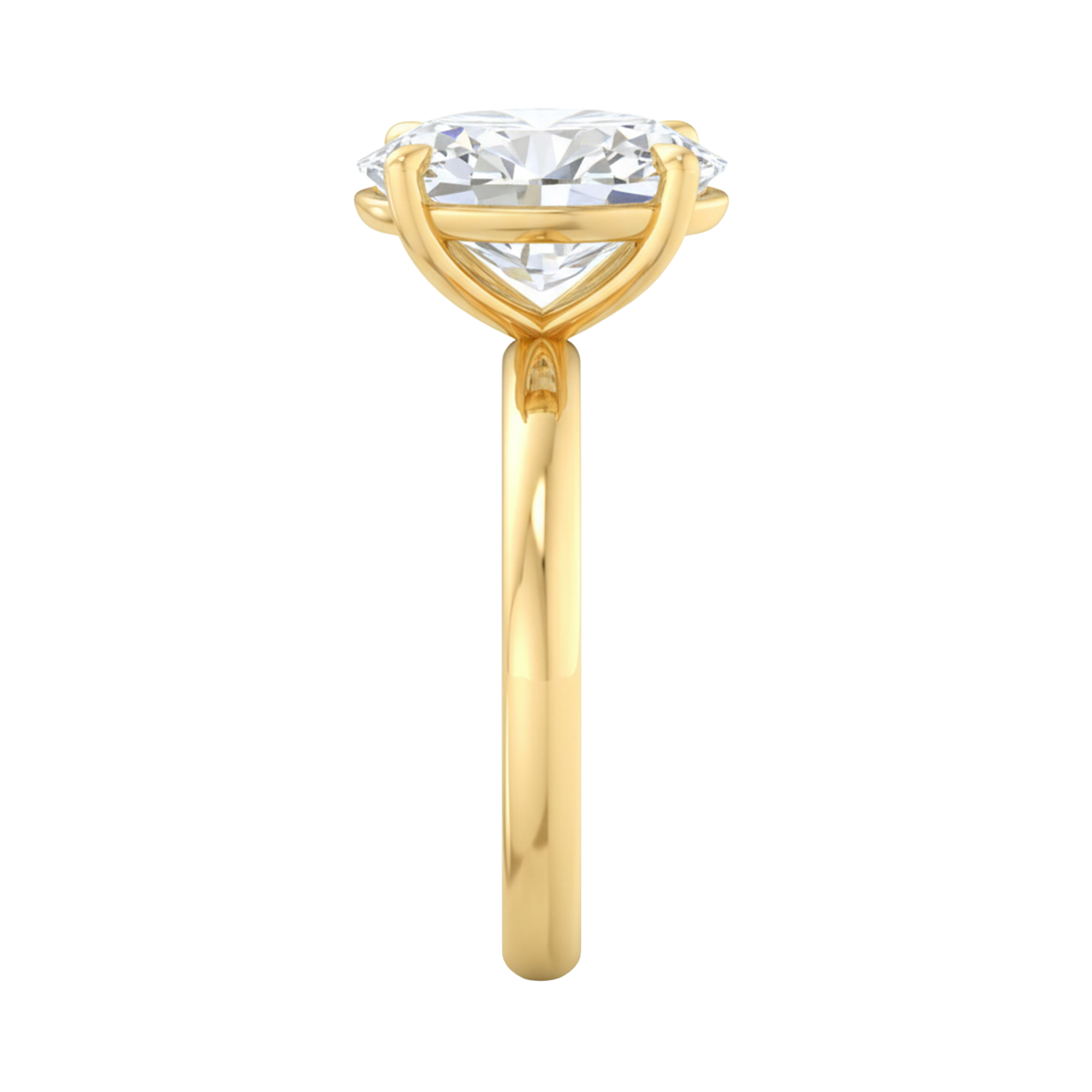 Ovale solitaire ring met ovale diamant in vierpoots zetting 3 karaat