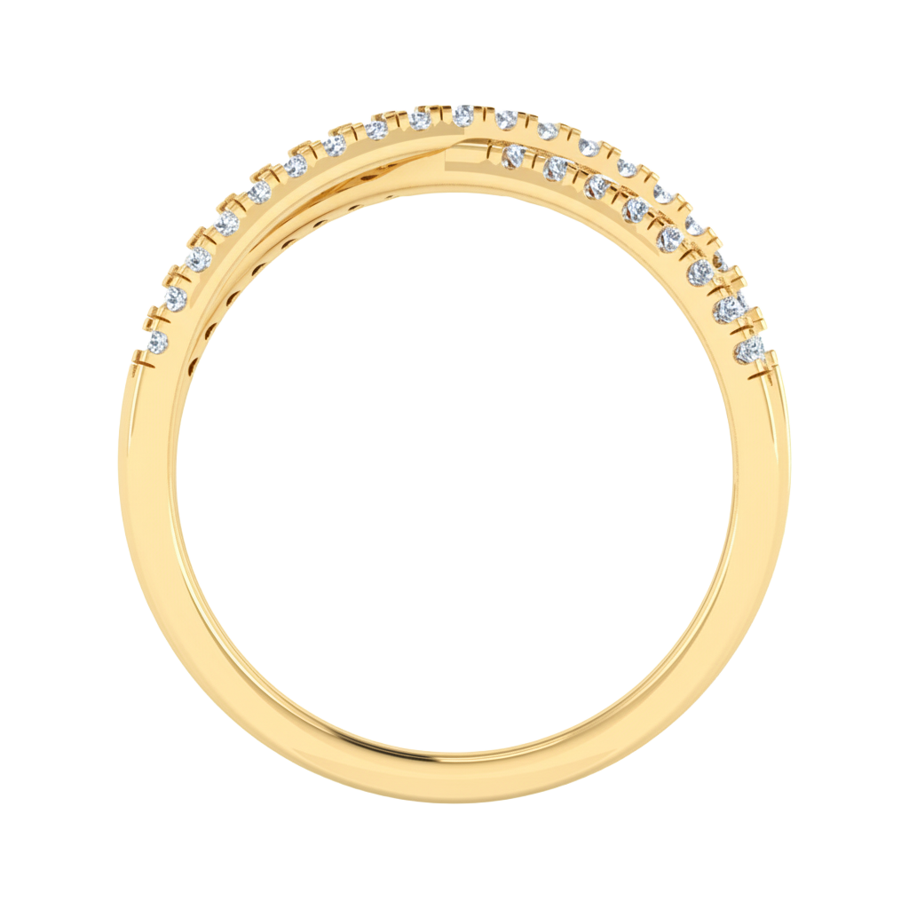 Pavé ring met kruisend banddesign 0.5 karaat