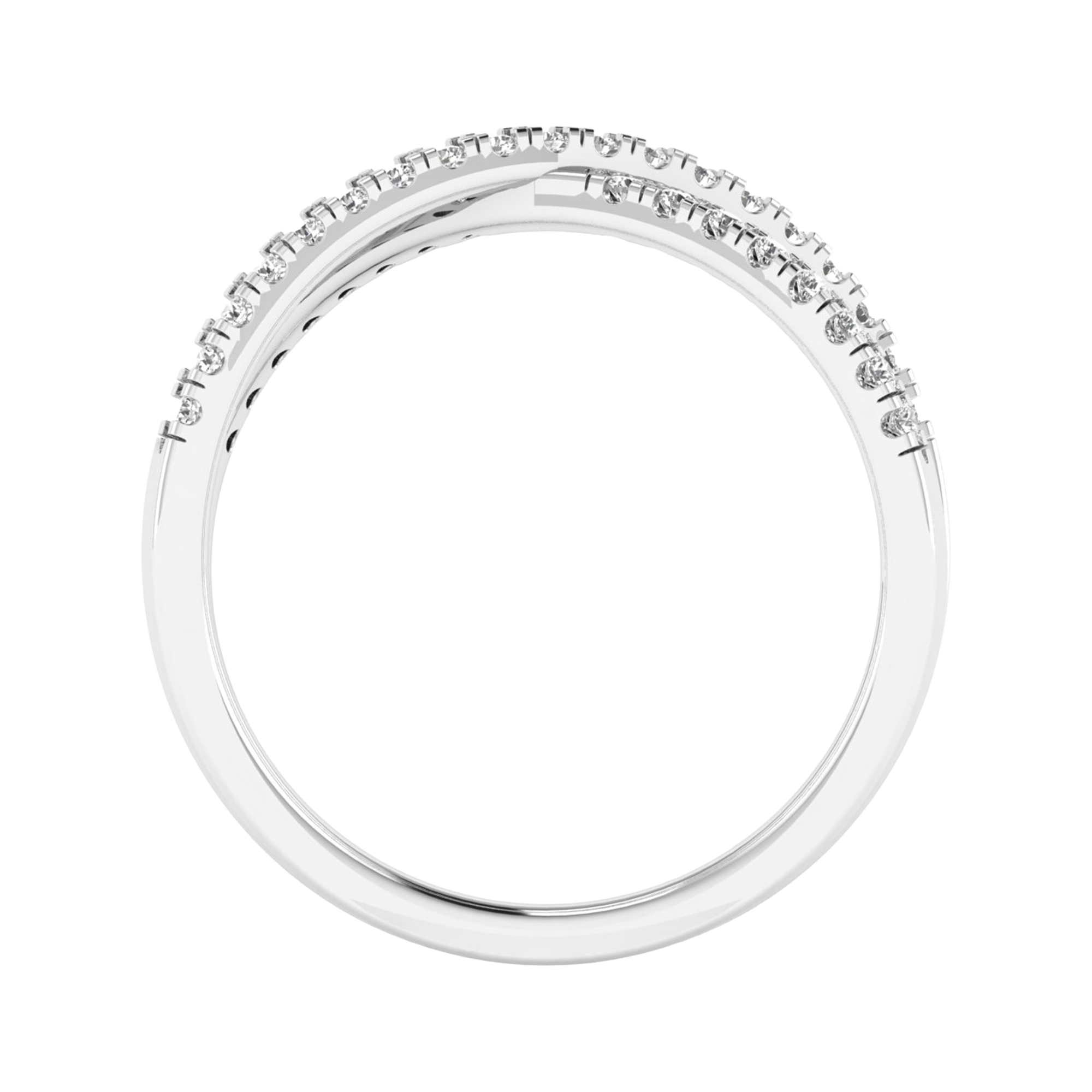 Pavé ring met kruisend banddesign 0.5 karaat