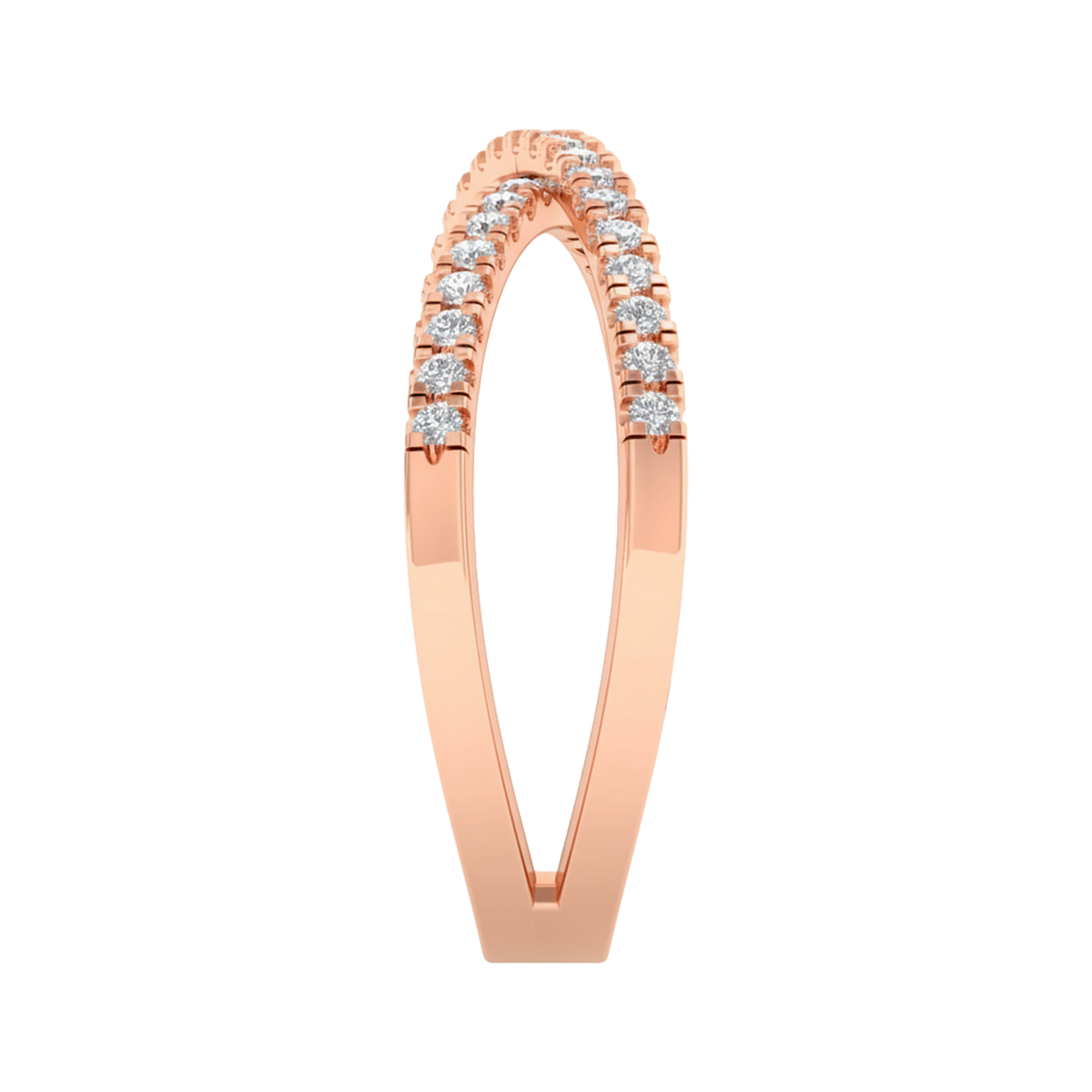 Pavé ring met kruisend banddesign 0.5 karaat