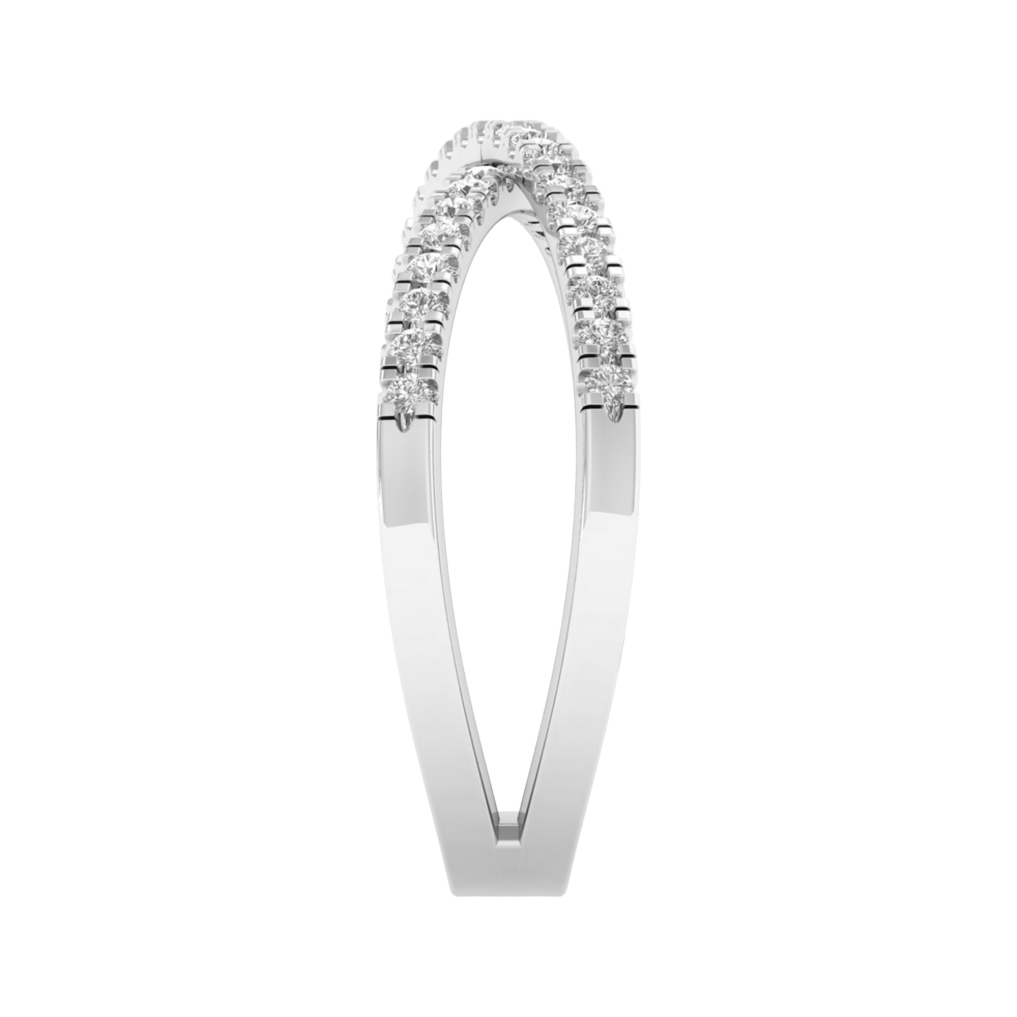 Pavé ring met kruisend banddesign 0.5 karaat