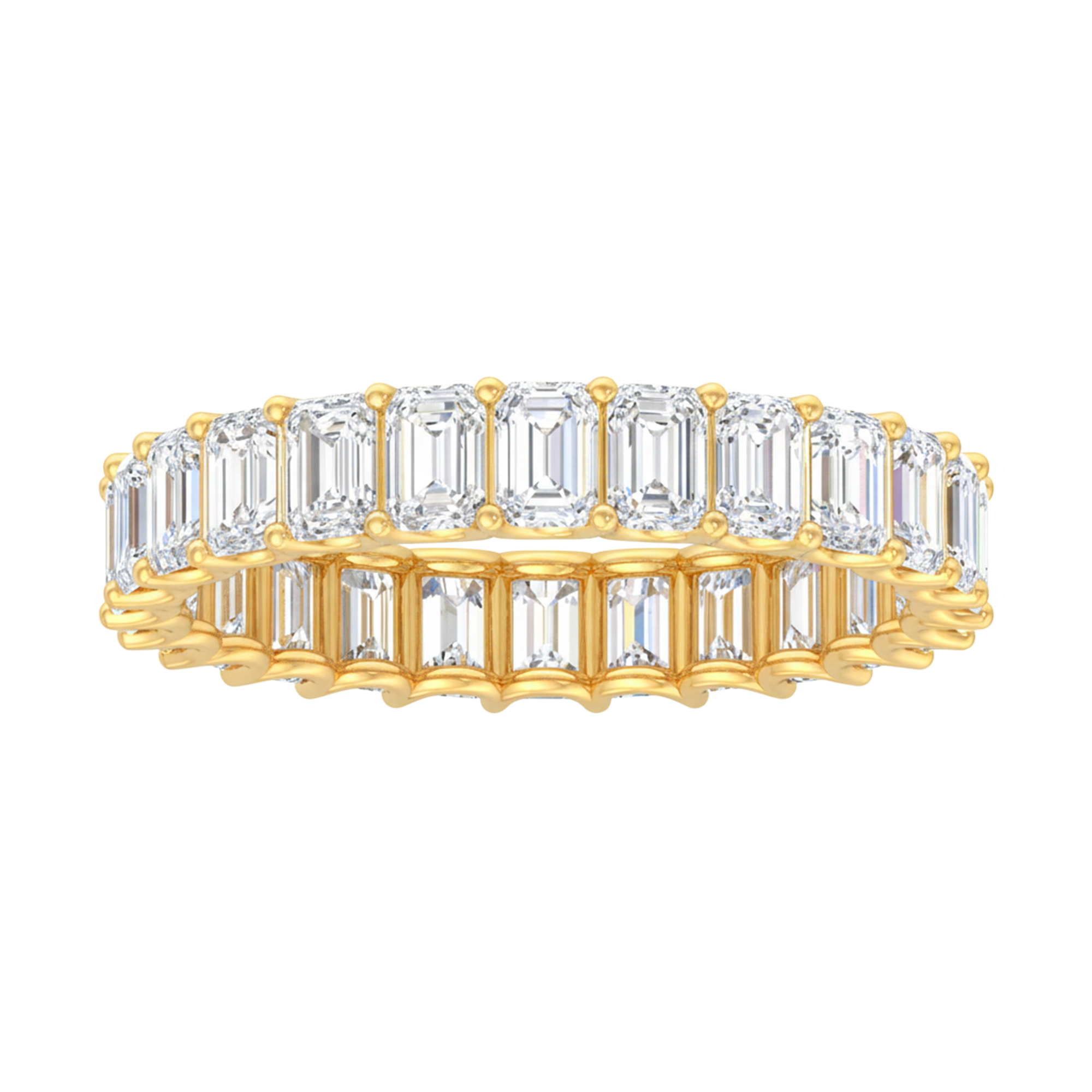 Emerald eternity ring 4.85 karaat luxe aaneengesloten zetting
