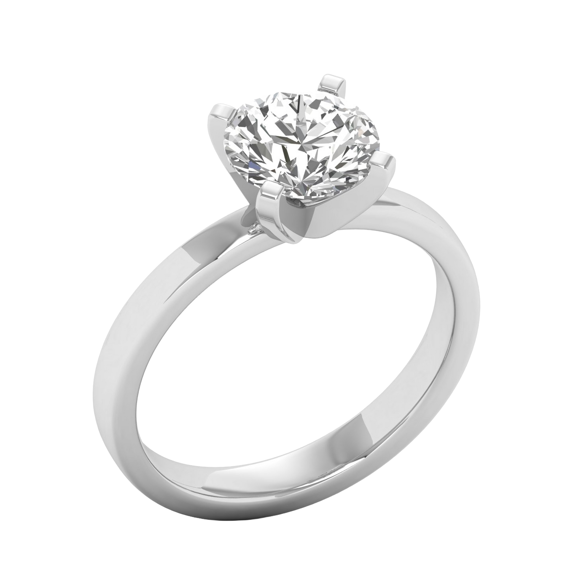Solitaire Ring met half-round band beschikbaar in 1,1 en 1,5 karaat