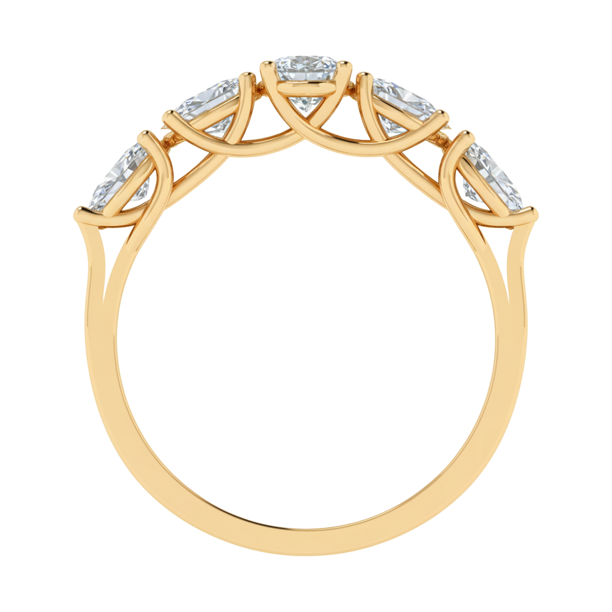 Vijf‑stenen ring met ovale diamanten 1,26 karaat