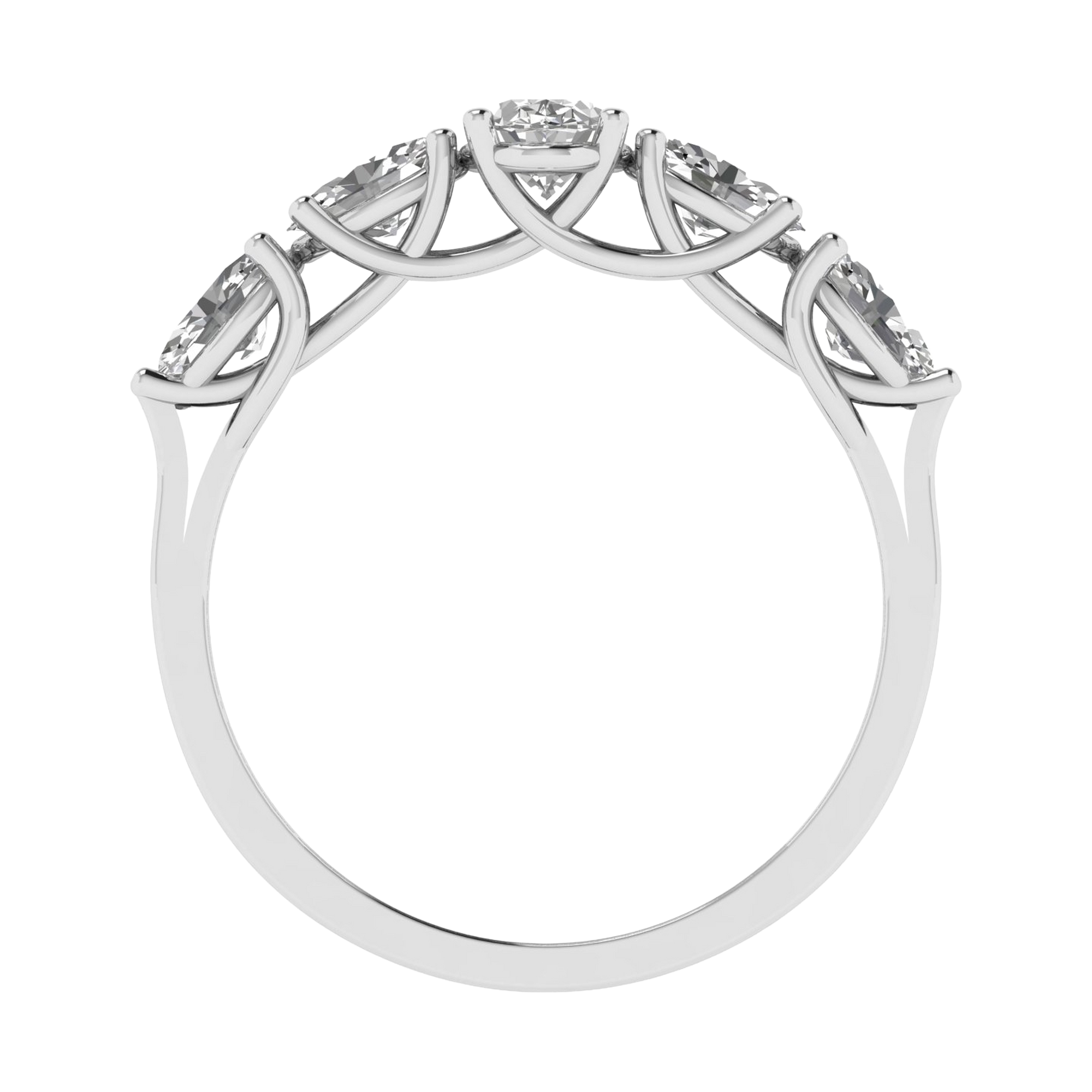 Vijf‑stenen ring met ovale diamanten 1,26 karaat