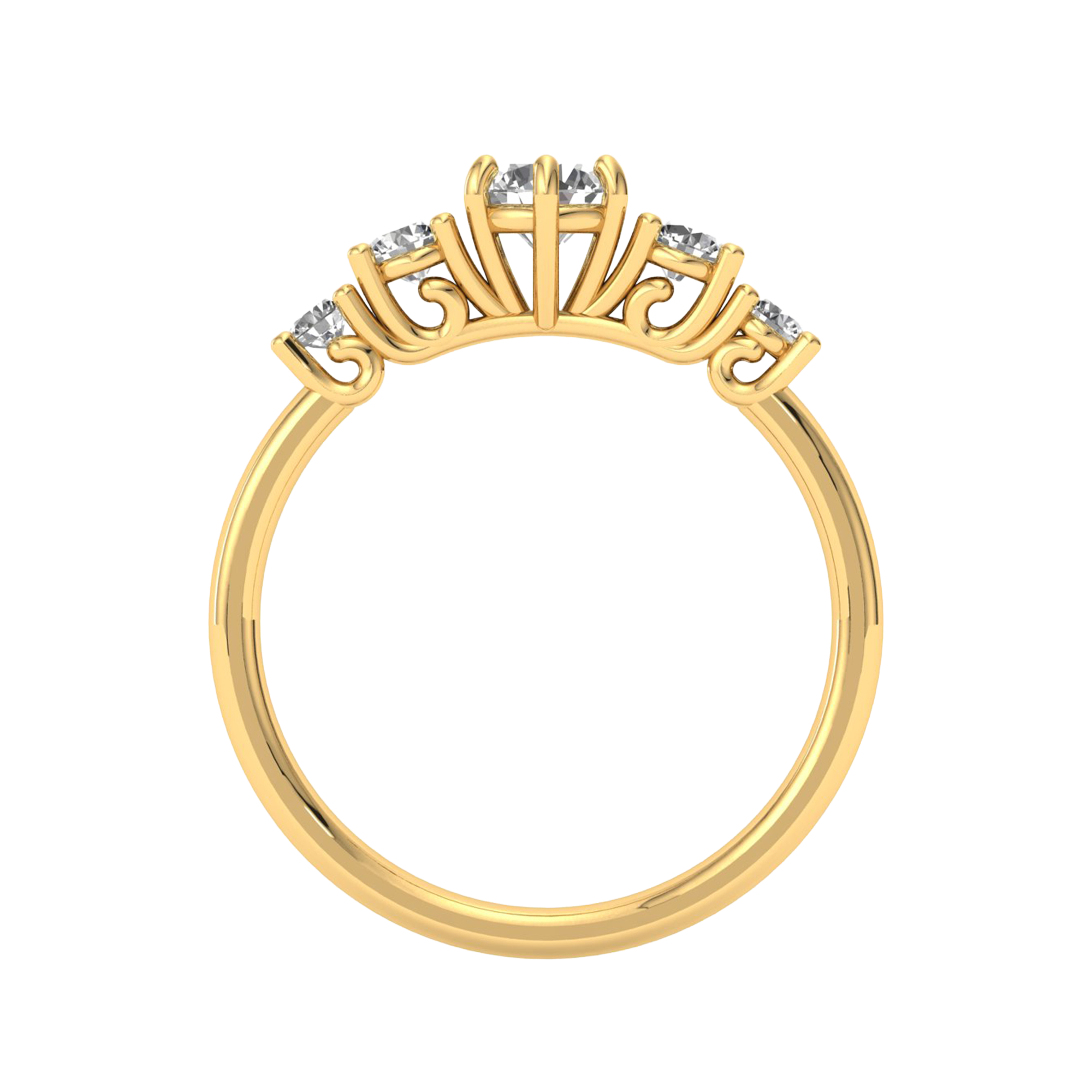 Vijf‑stenen ring met ronde diamanten 0,73 karaat