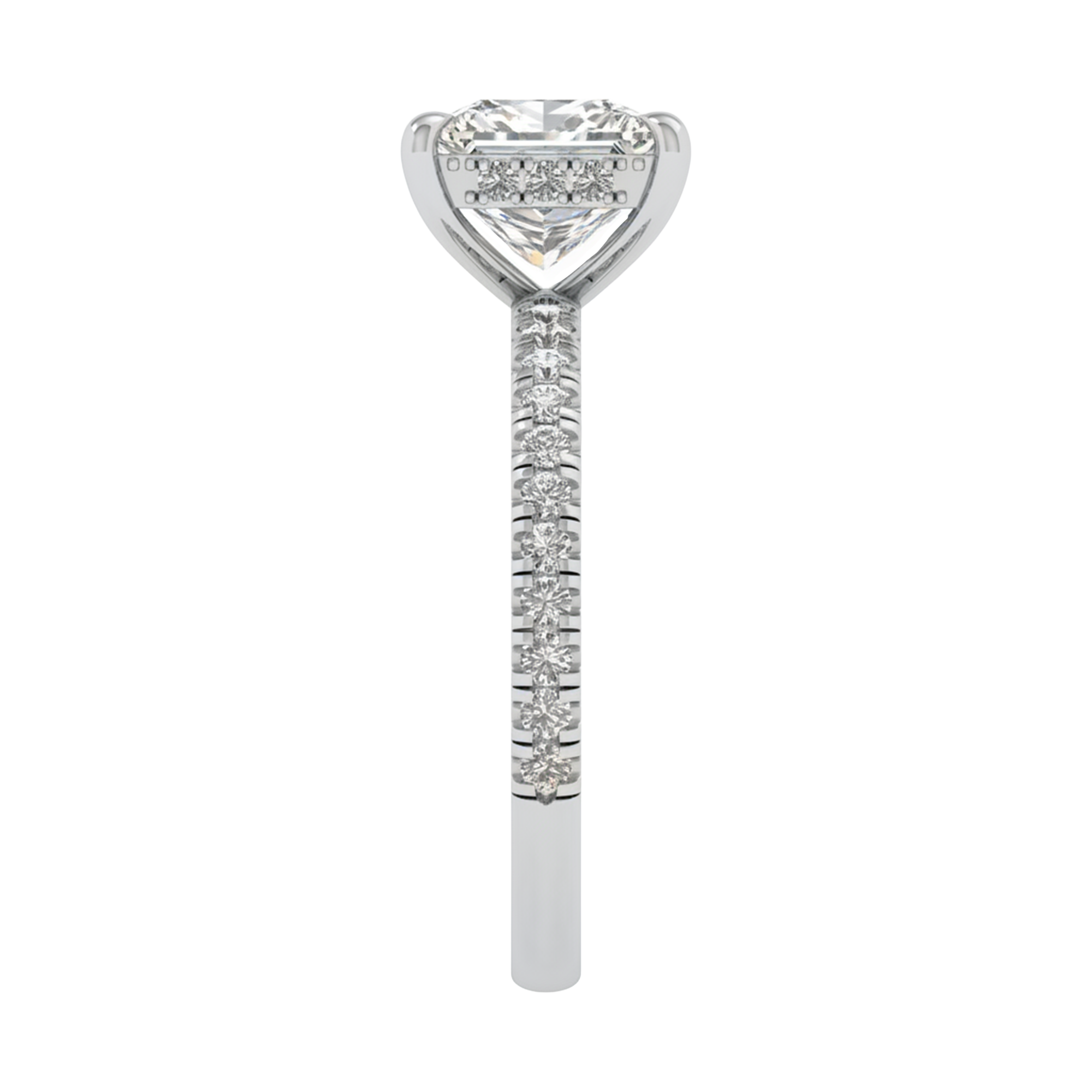 Jade Diamanten Solitaire Hidden Halo Pavé Ring Princess - 2.4ct