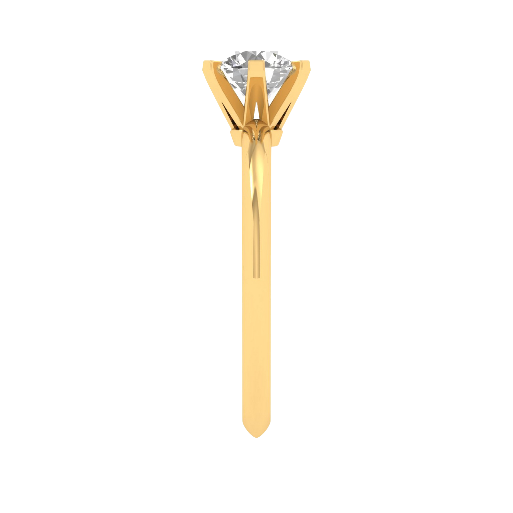 Solitaire Ring met 6‑Poots Zetting en Full‑Round Band 1,1 karaat