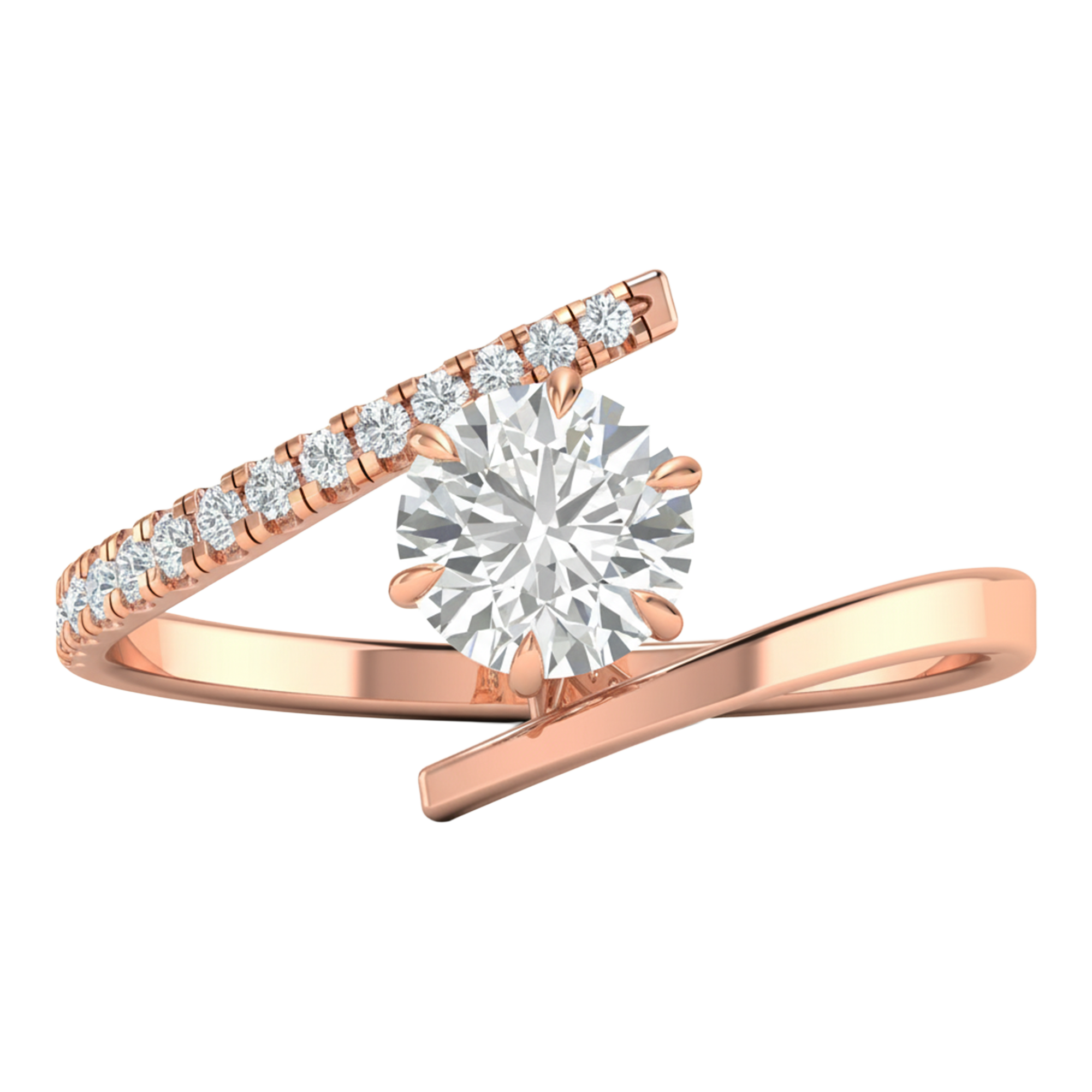 Elin Diamanten Solitär Pavé Ring Brillant - 0.9ct
