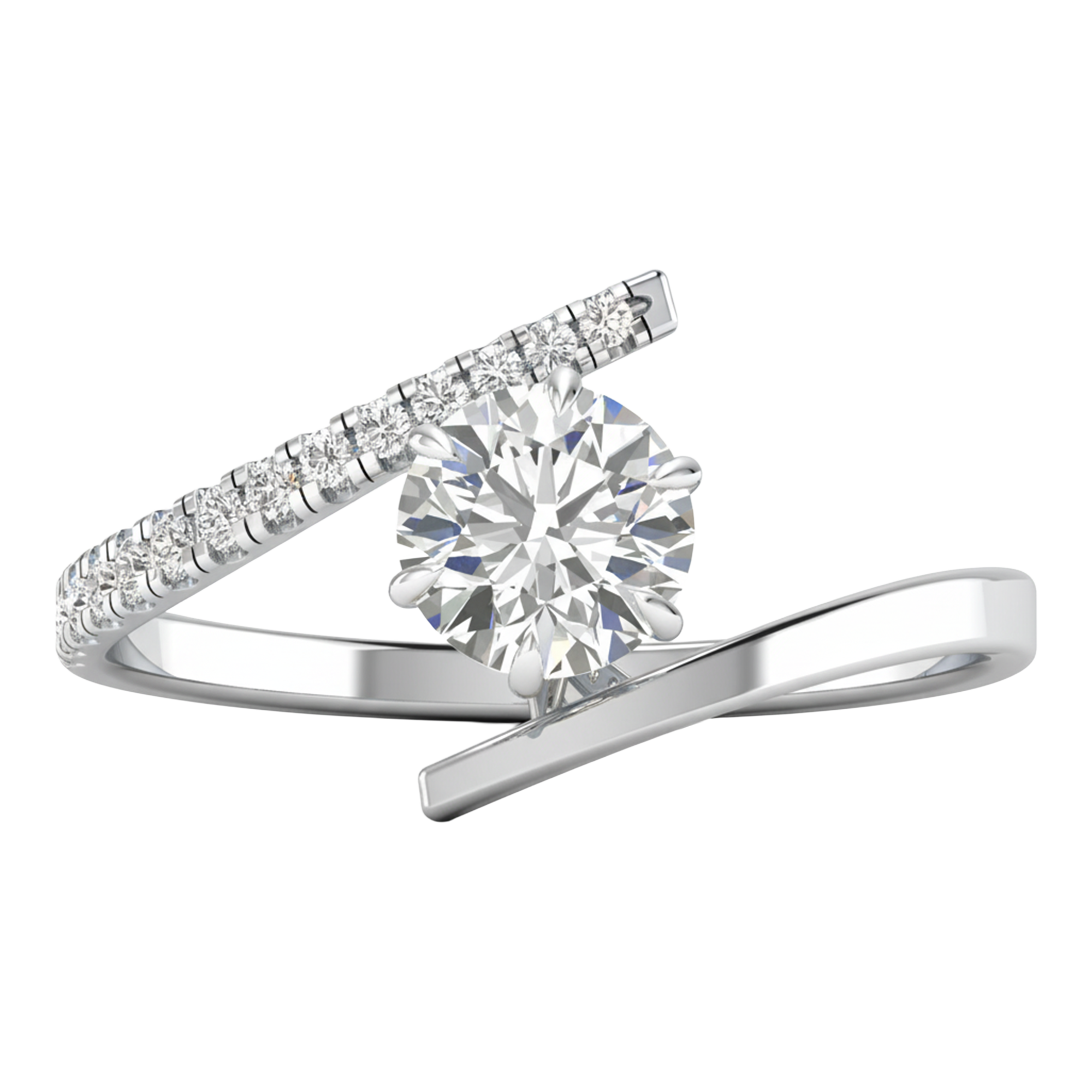 Elin Diamanten Solitär Pavé Ring Brillant - 0.9ct
