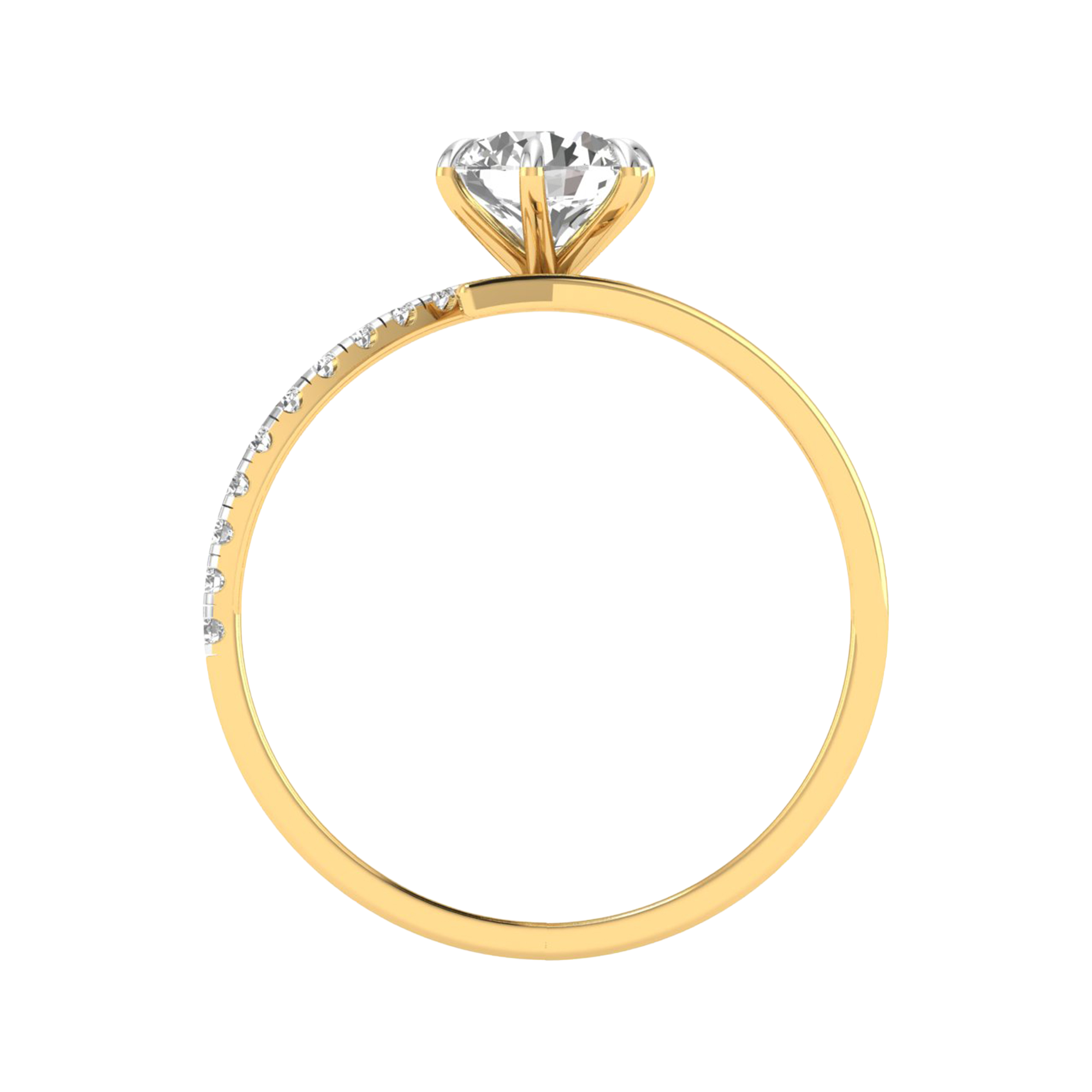 Elin Diamanten Solitär Pavé Ring Brillant - 0.9ct