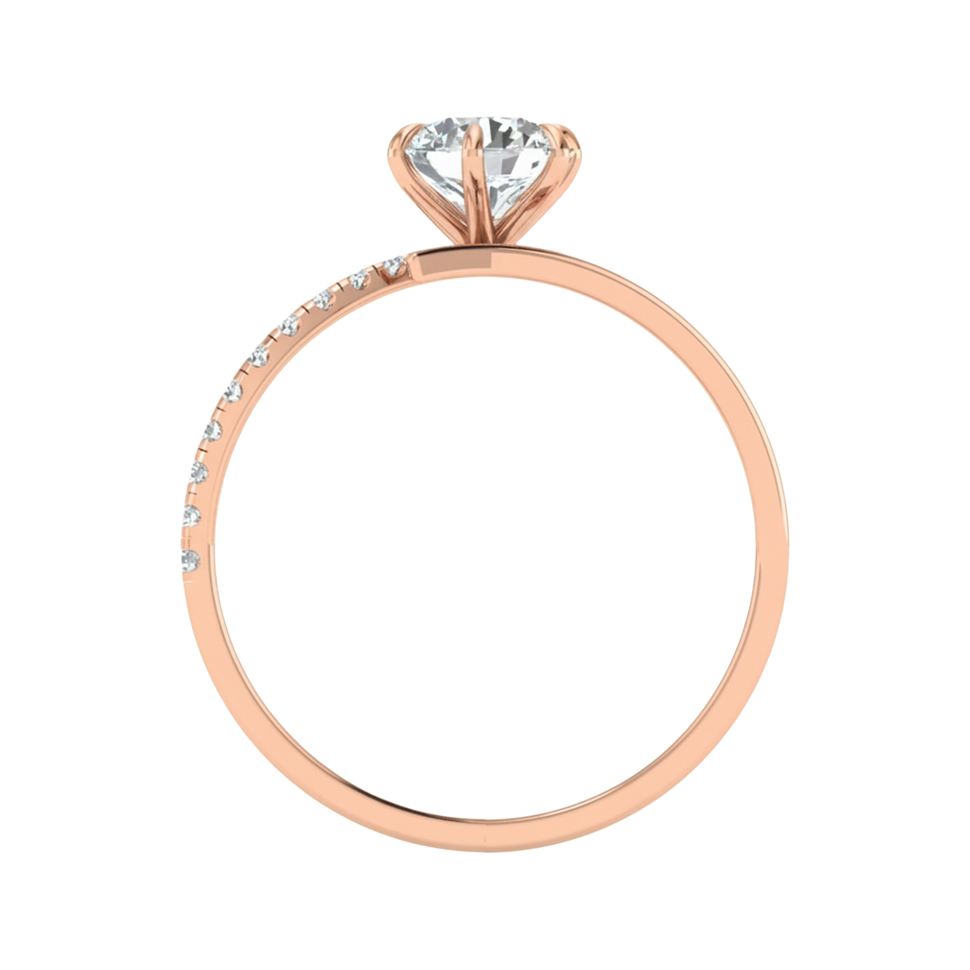 Elin Diamanten Solitär Pavé Ring Brillant - 0.9ct