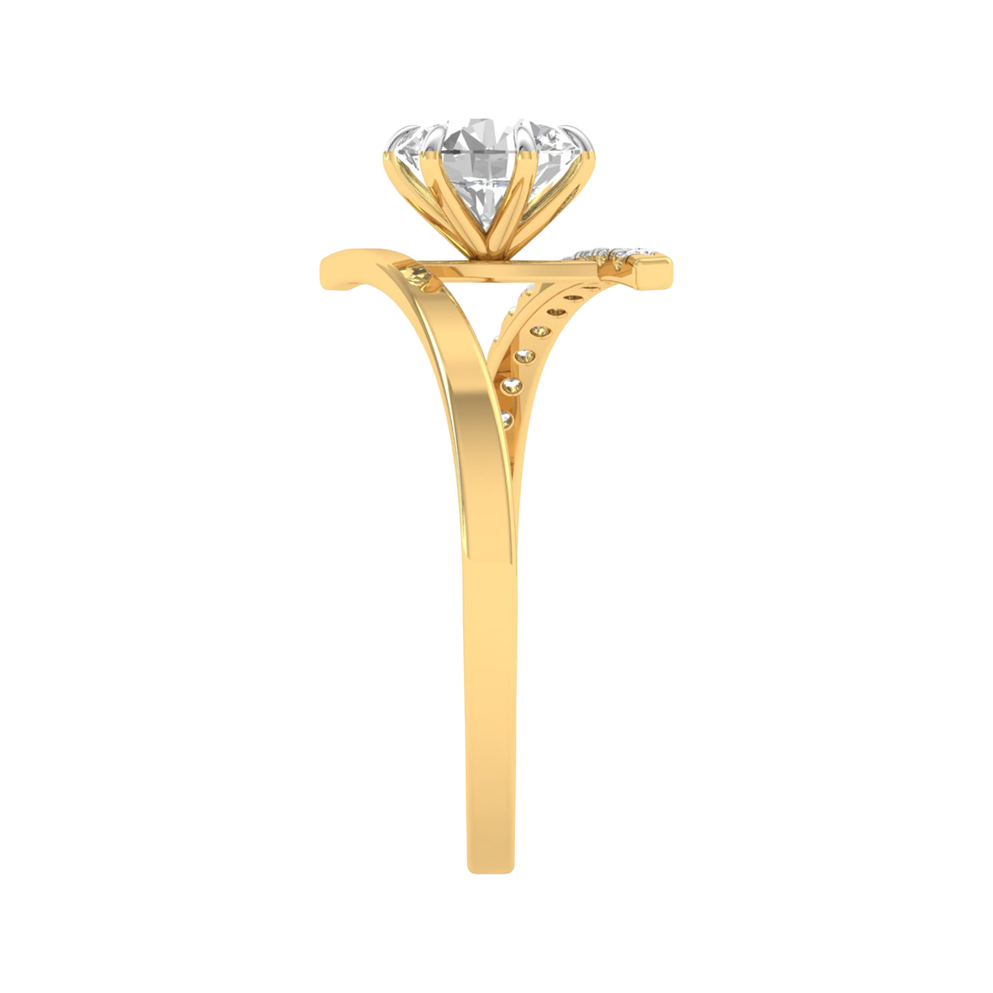 Elin Diamanten Solitär Pavé Ring Brillant - 0.9ct