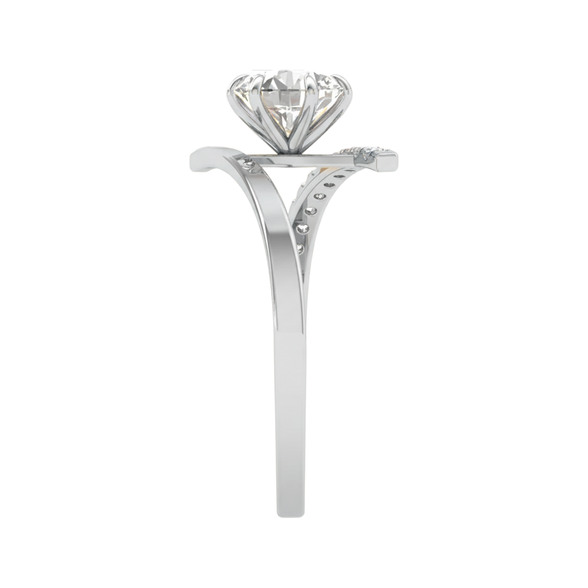 Elin Diamanten Solitär Pavé Ring Brillant - 0.9ct