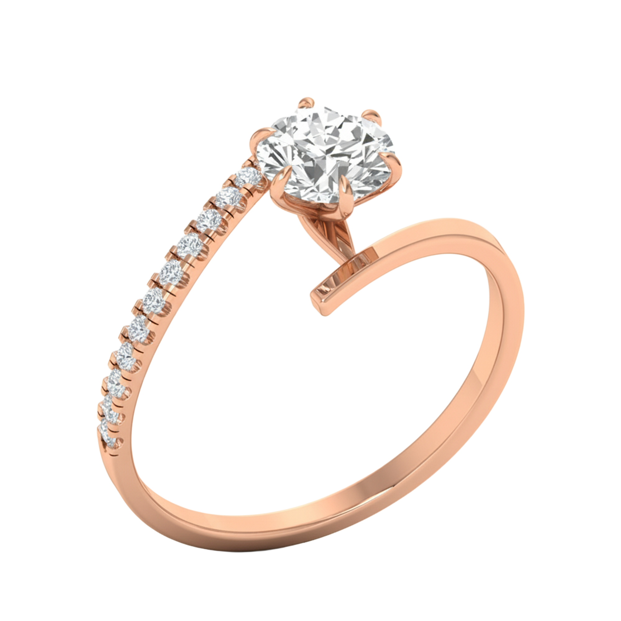 Elin Diamanten Solitär Pavé Ring Brillant - 0.9ct