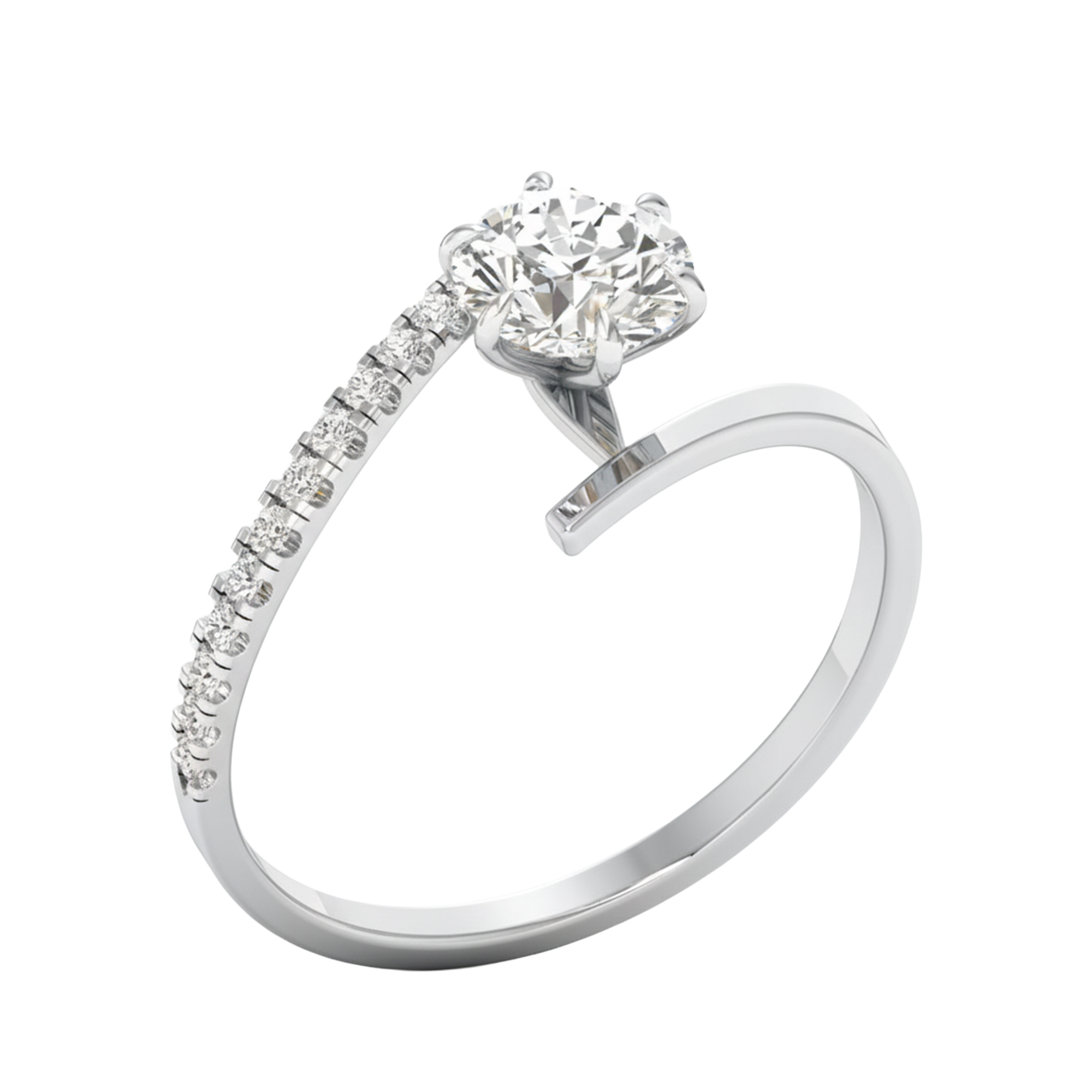 Elin Diamanten Solitär Pavé Ring Brillant - 0.9ct