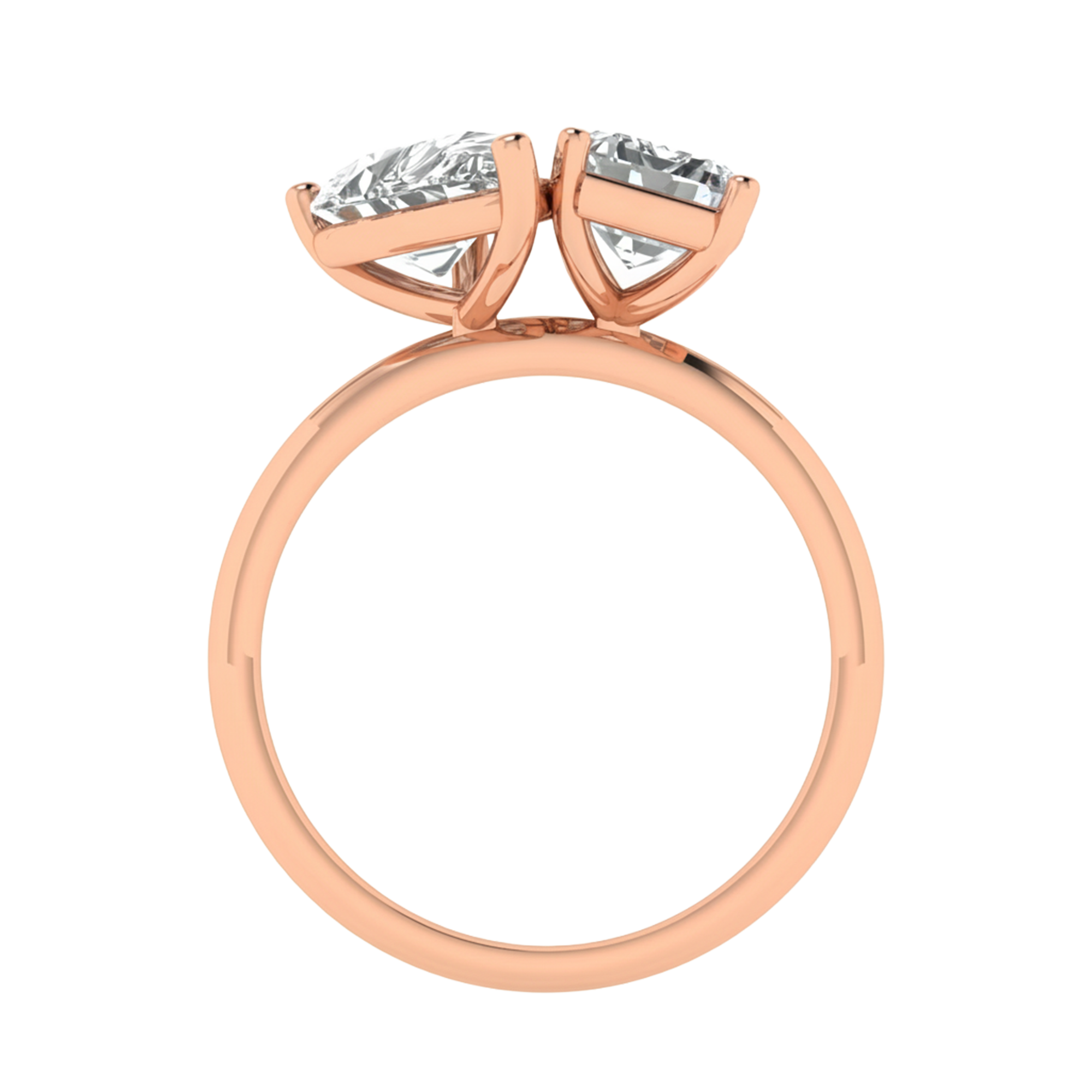 Toi‑et‑moi ring met peer en emerald diamant 4 karaat