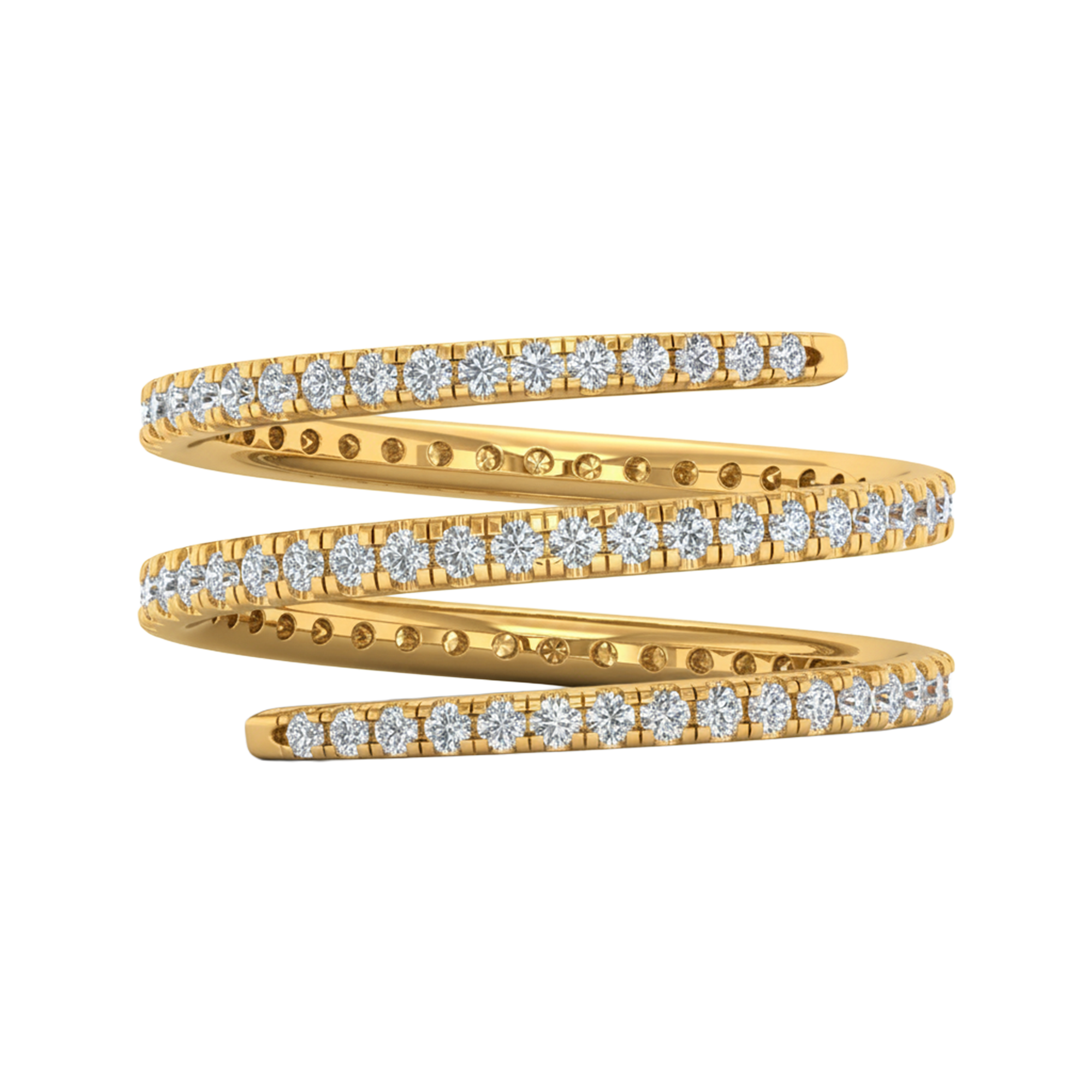 Spiral pavé ring met ronde diamanten 1.3 karaat