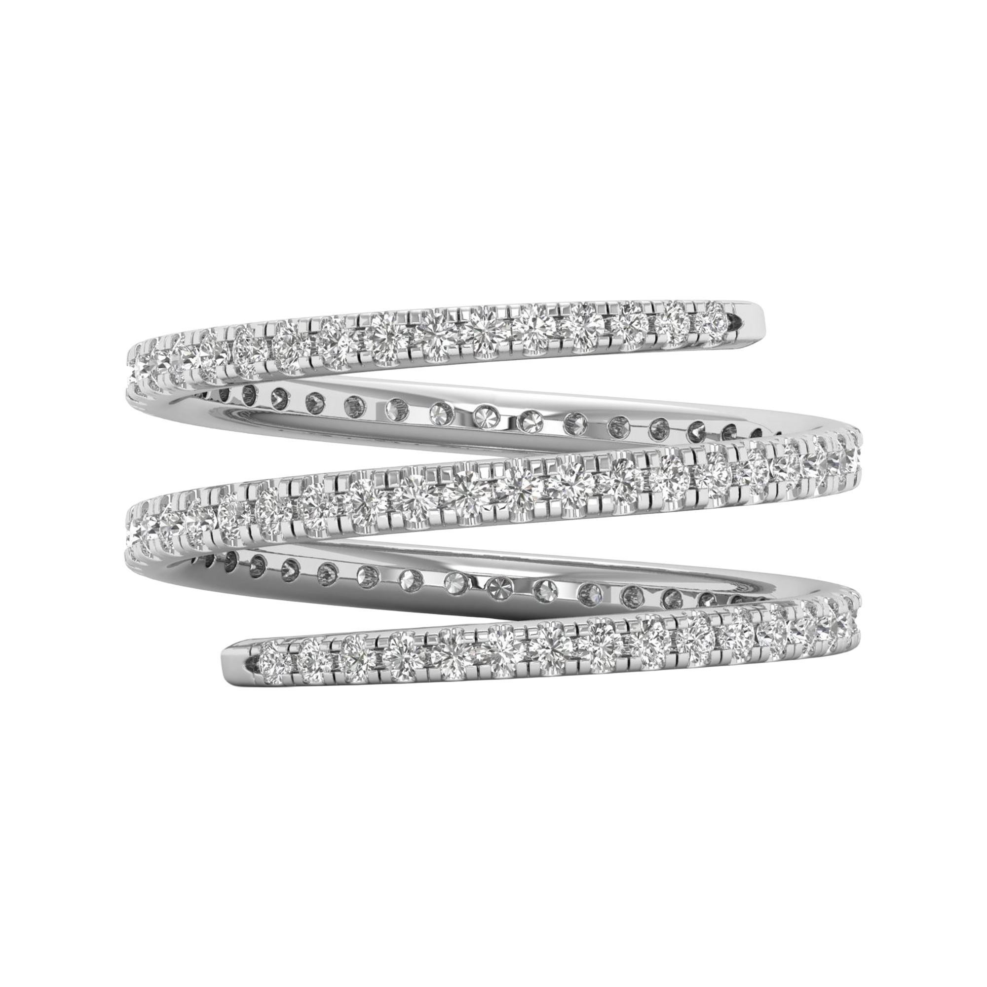 Spiral pavé ring met ronde diamanten 1.3 karaat