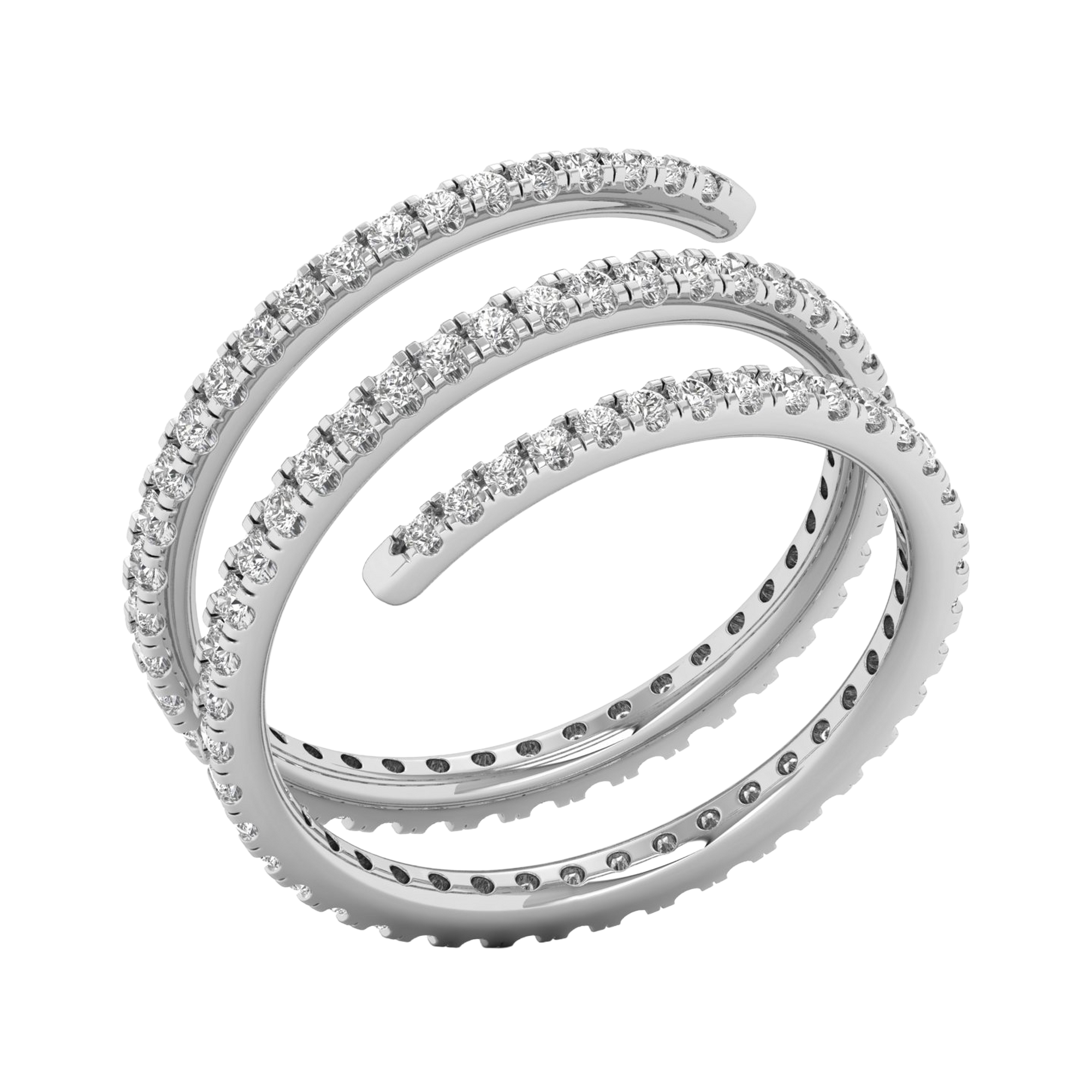 Spiral pavé ring met ronde diamanten 1.3 karaat