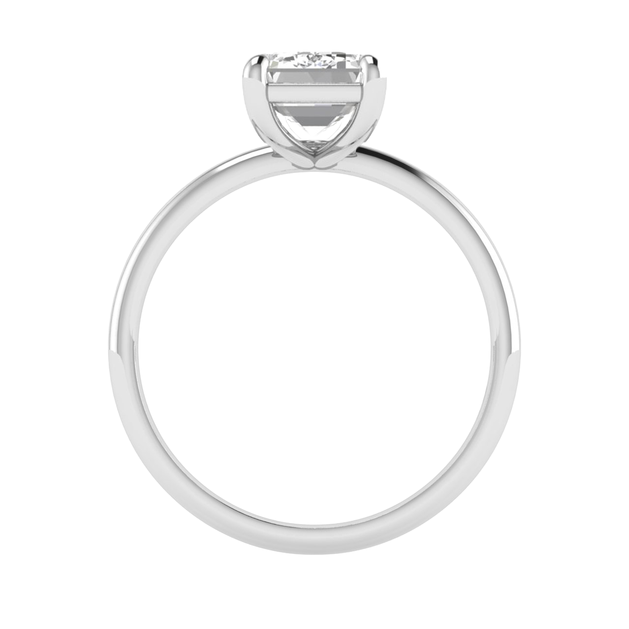 Solitärring mit Smaragdschliff-Diamant und runder Fassung 1-3 Karat