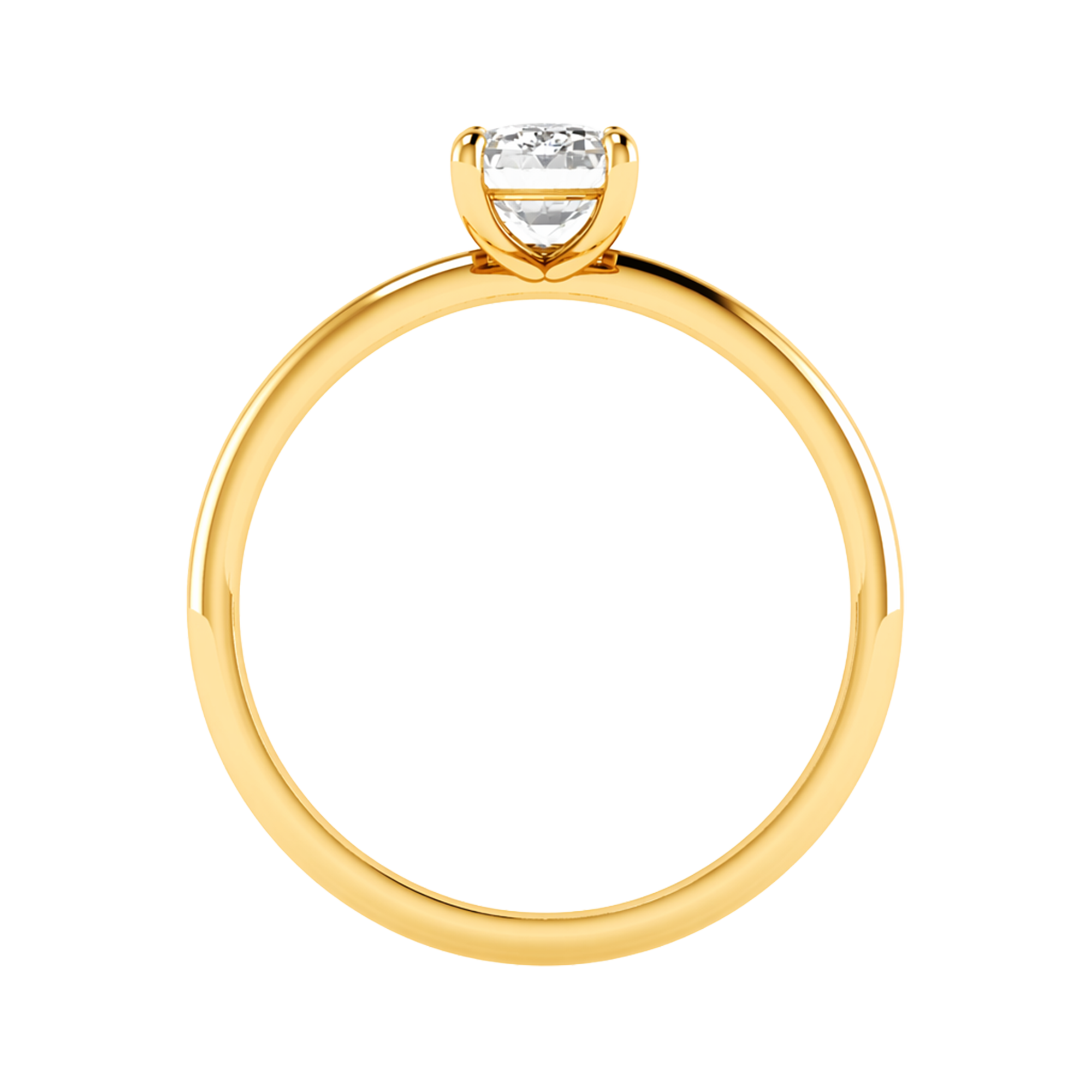 Solitärring mit Smaragdschliff-Diamant und runder Fassung 1-3 Karat