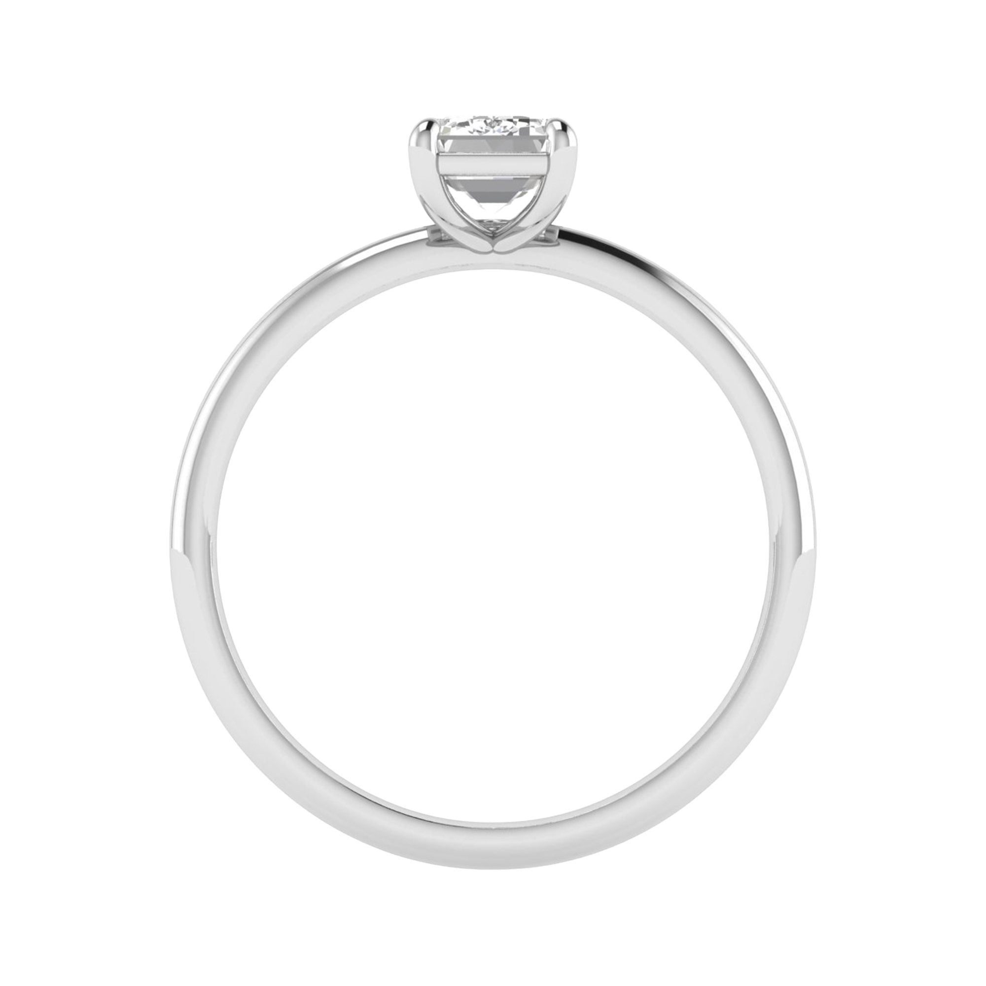 Solitärring mit Smaragdschliff-Diamant und runder Fassung 1-3 Karat