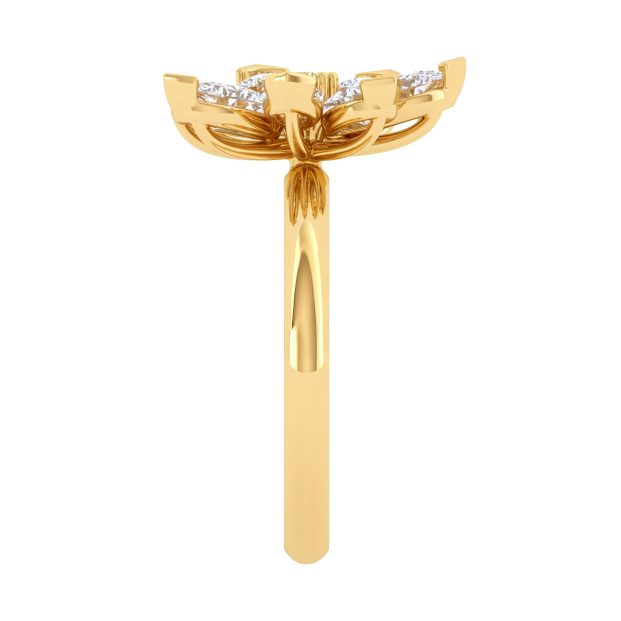 Entourage ring met bloemdesign van peer en ronde diamanten 1,7 karaat