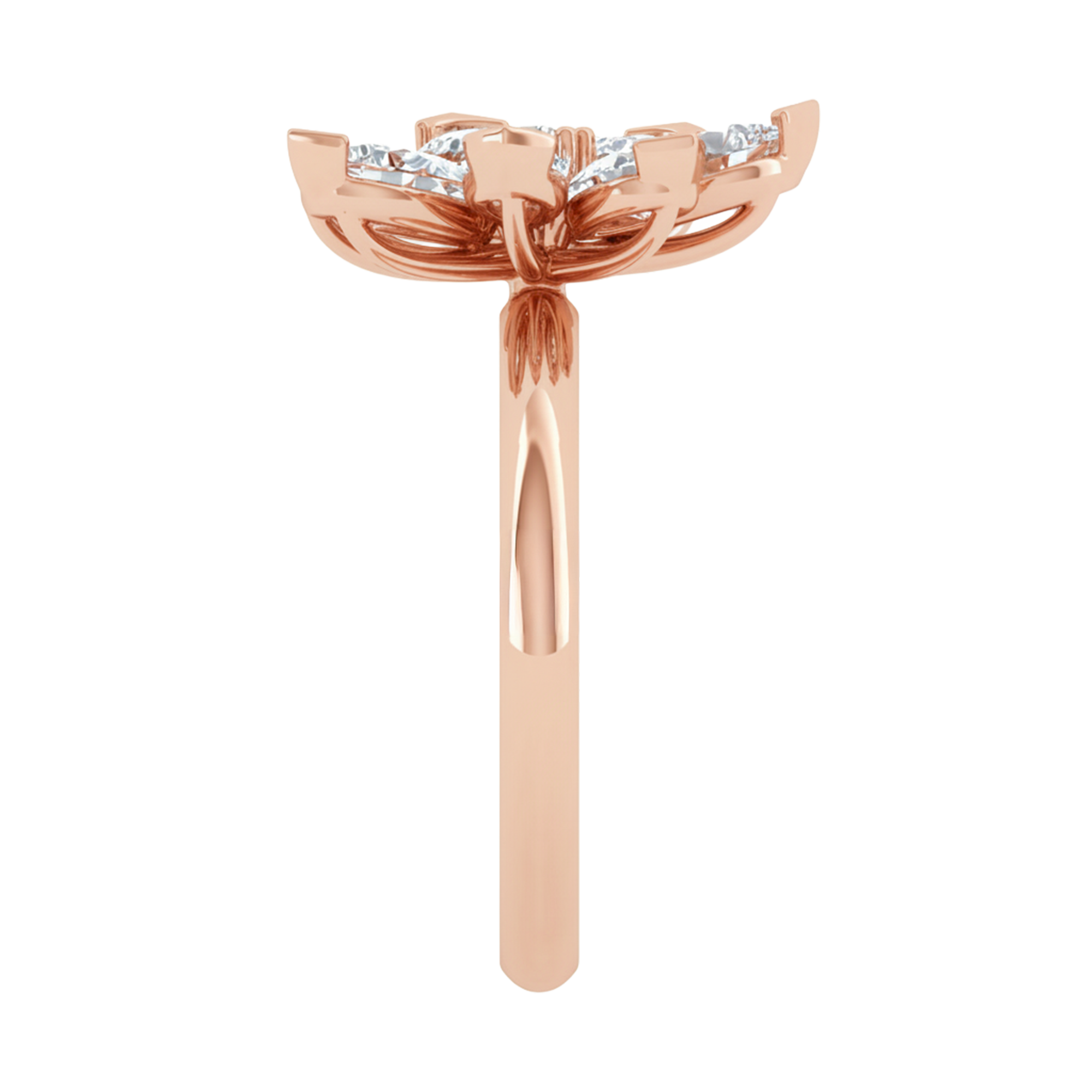 Entourage ring met bloemdesign van peer en ronde diamanten 1,7 karaat