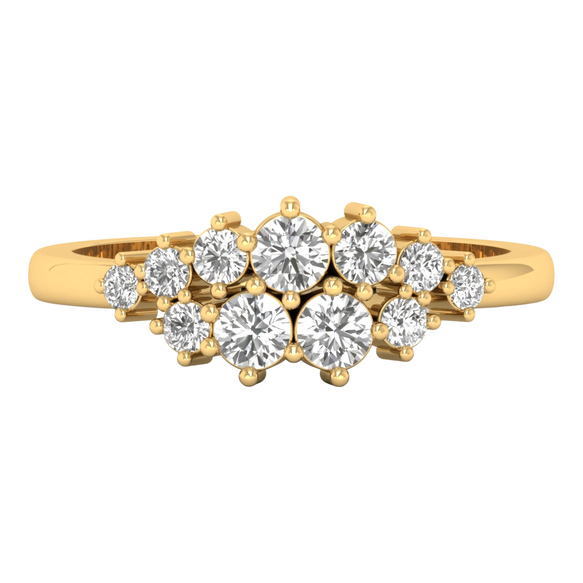 Entourage cluster ring met ronde diamanten 0,61 karaat