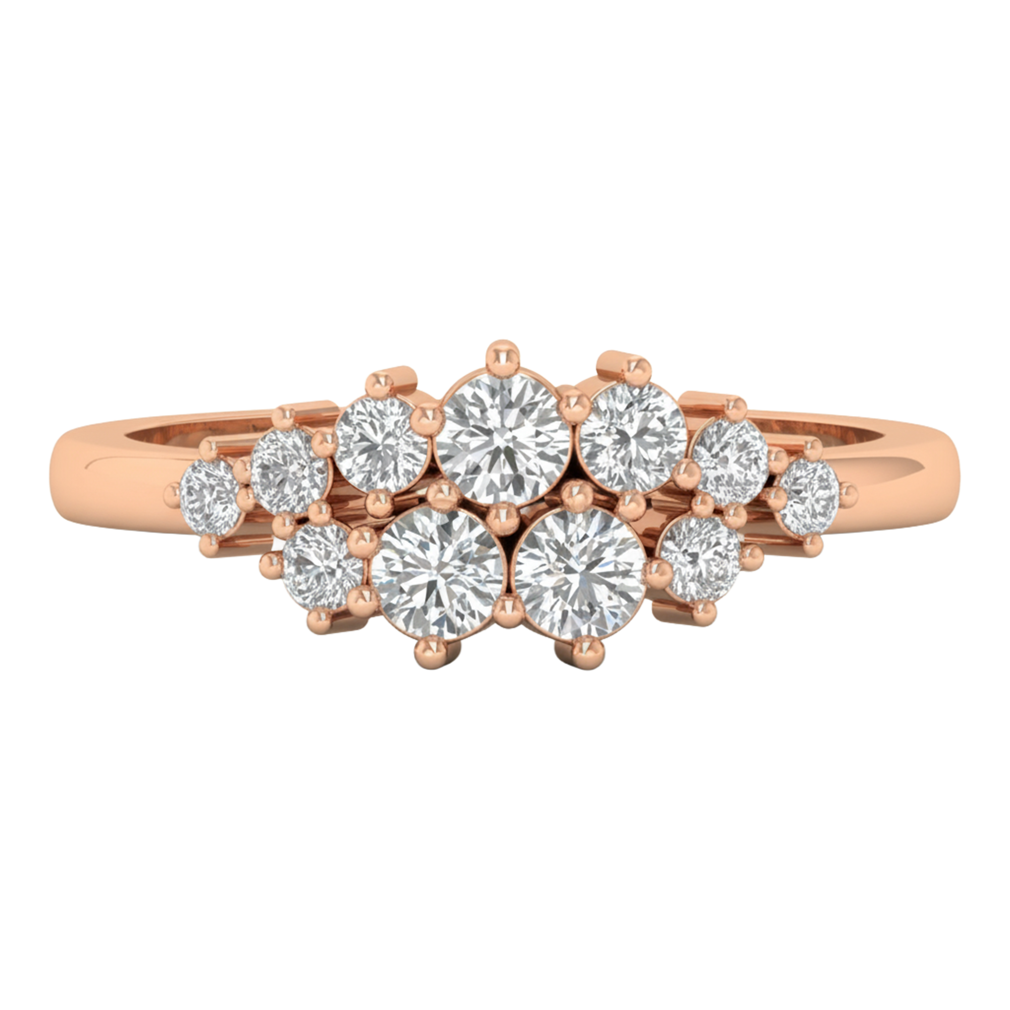 Entourage cluster ring met ronde diamanten 0,61 karaat