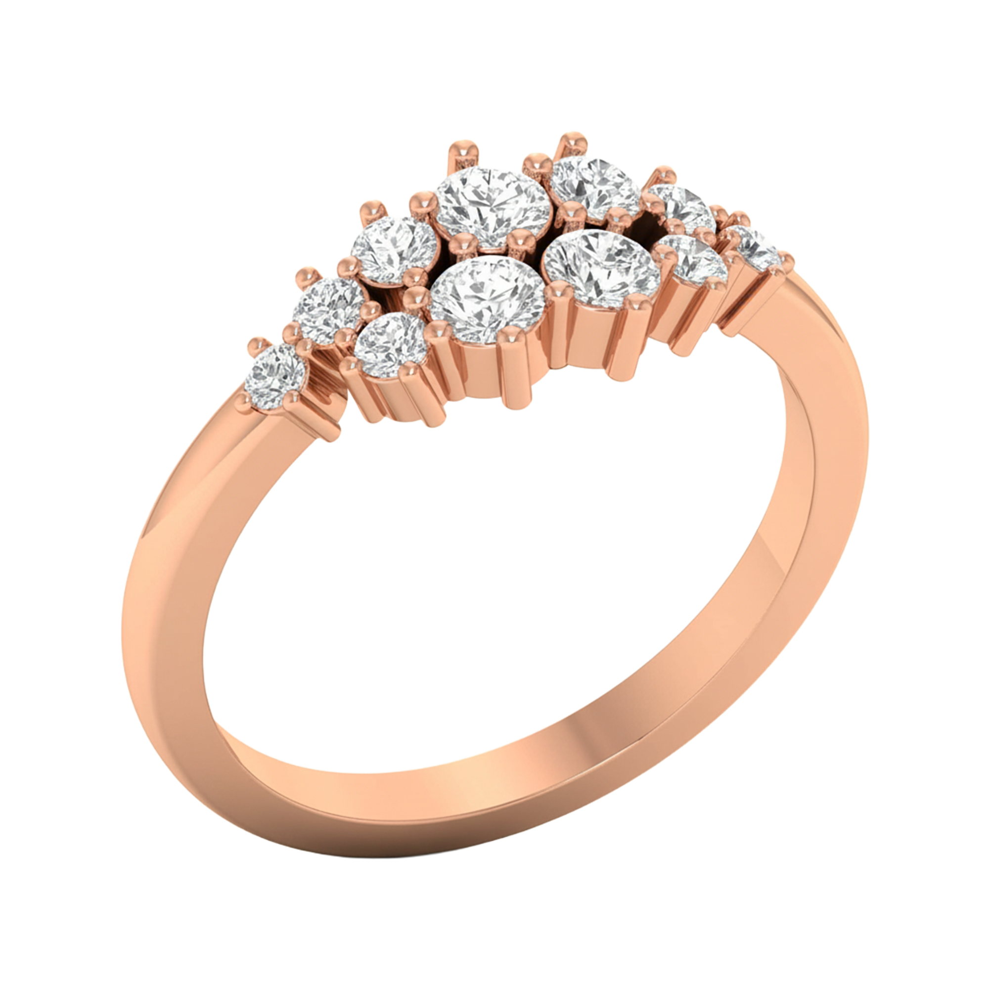 Entourage cluster ring met ronde diamanten 0,61 karaat