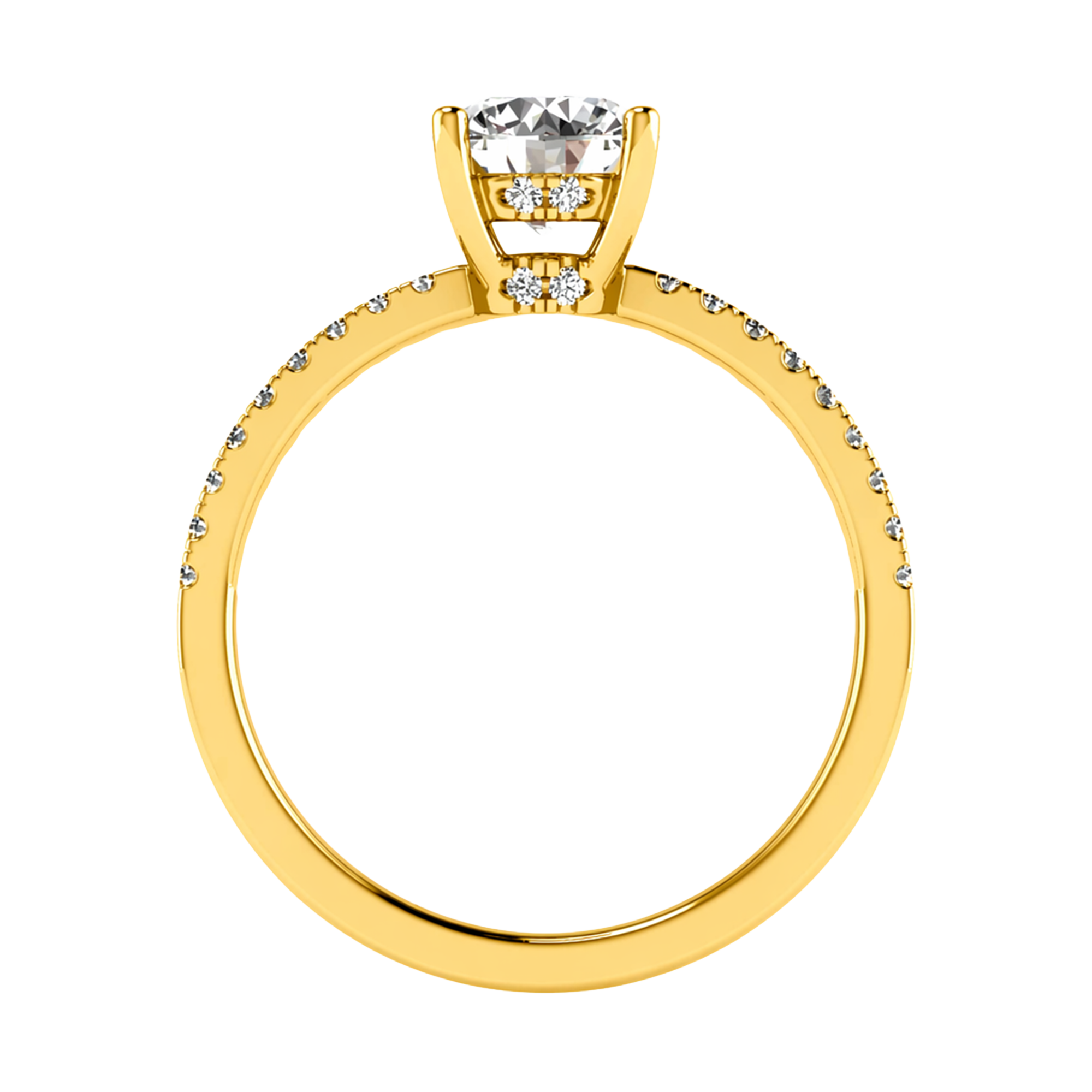 Portuguese cut ring with hidden halo 1.2 carat