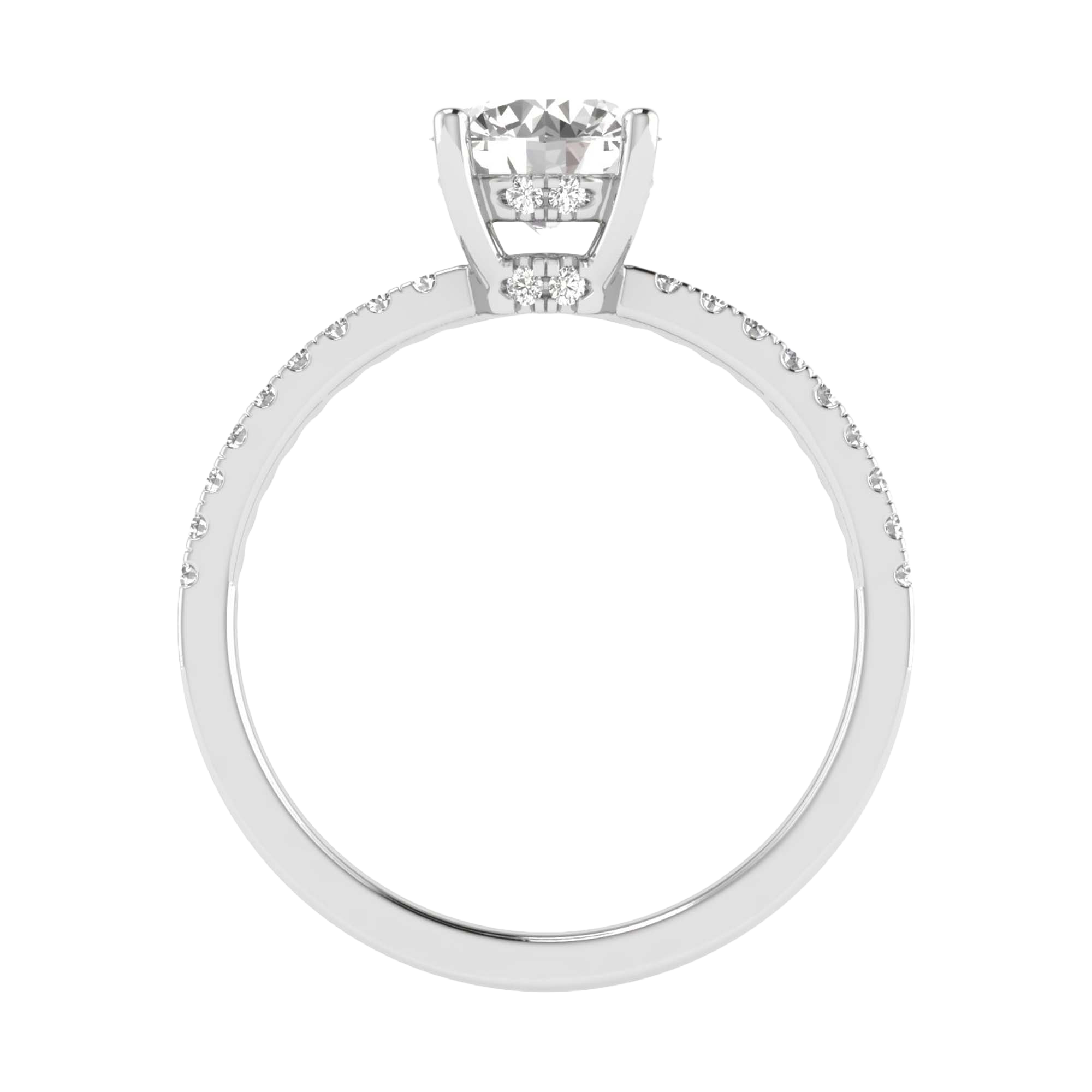 Portuguese cut ring with hidden halo 1.2 carat