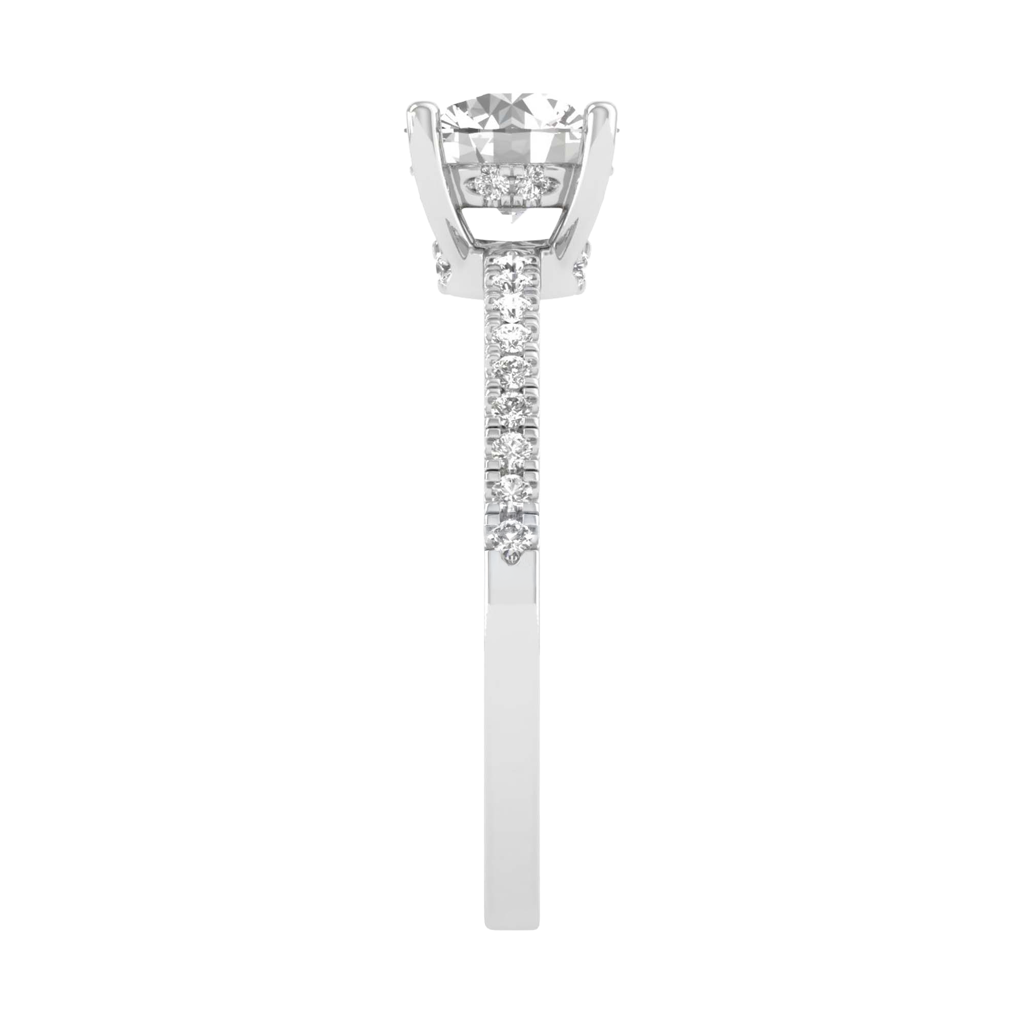 Portuguese cut ring with hidden halo 1.2 carat