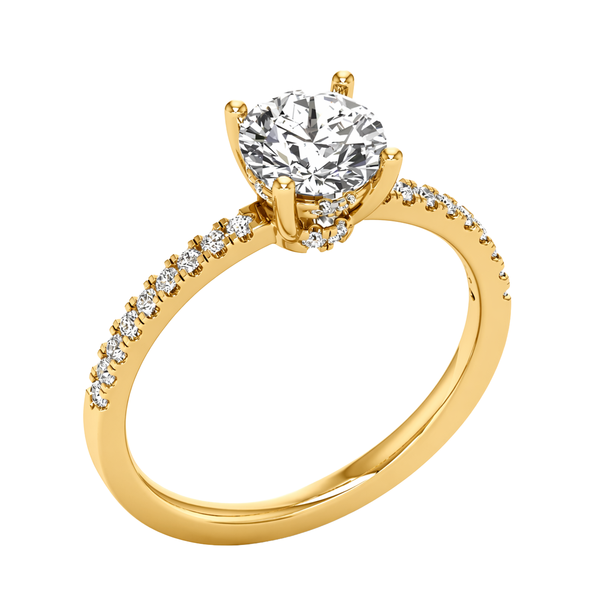 Portuguese cut ring with hidden halo 1.2 carat