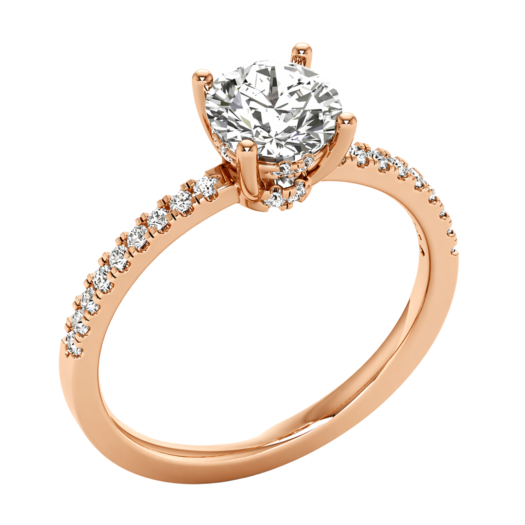 Portuguese cut ring with hidden halo 1.2 carat