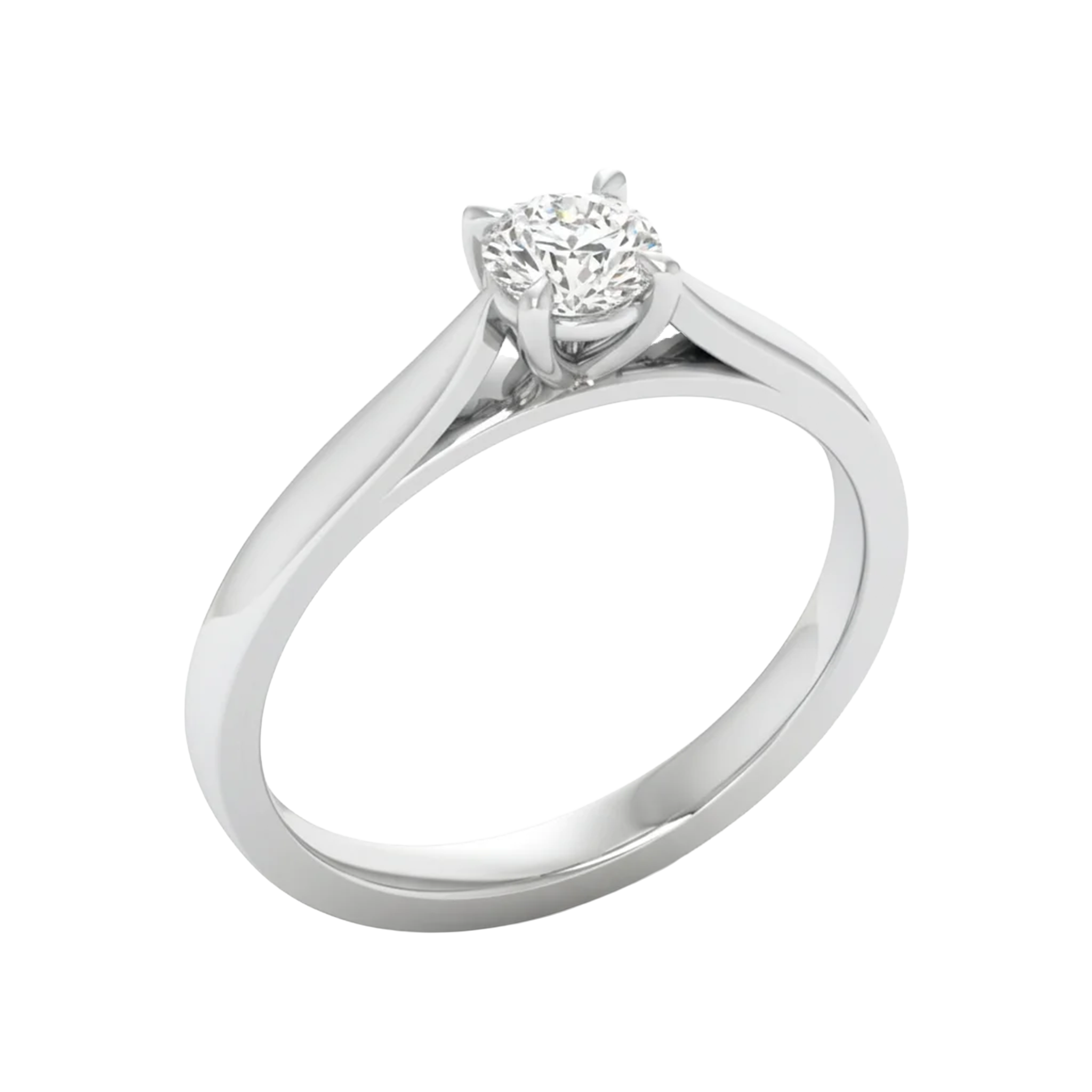 Solitaire 4 prong ronde diamant ring beschikbaar in 0.25 tot 5 karaat