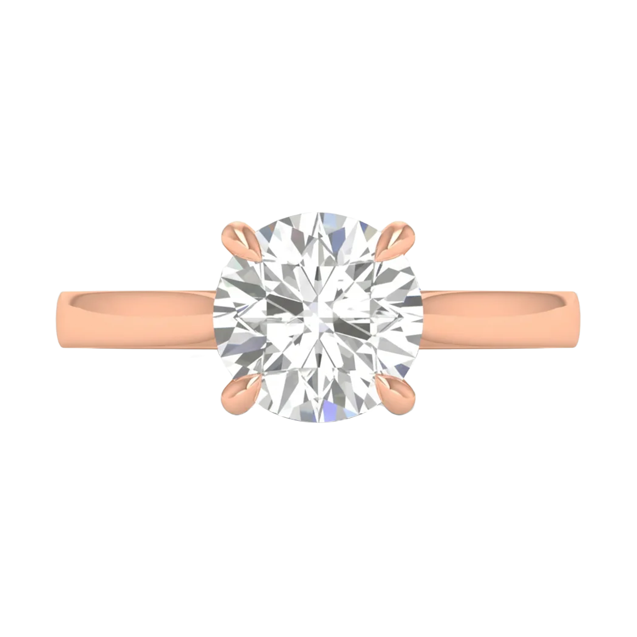 Solitaire 4 prong ronde diamant ring beschikbaar in 0.25 tot 5 karaat