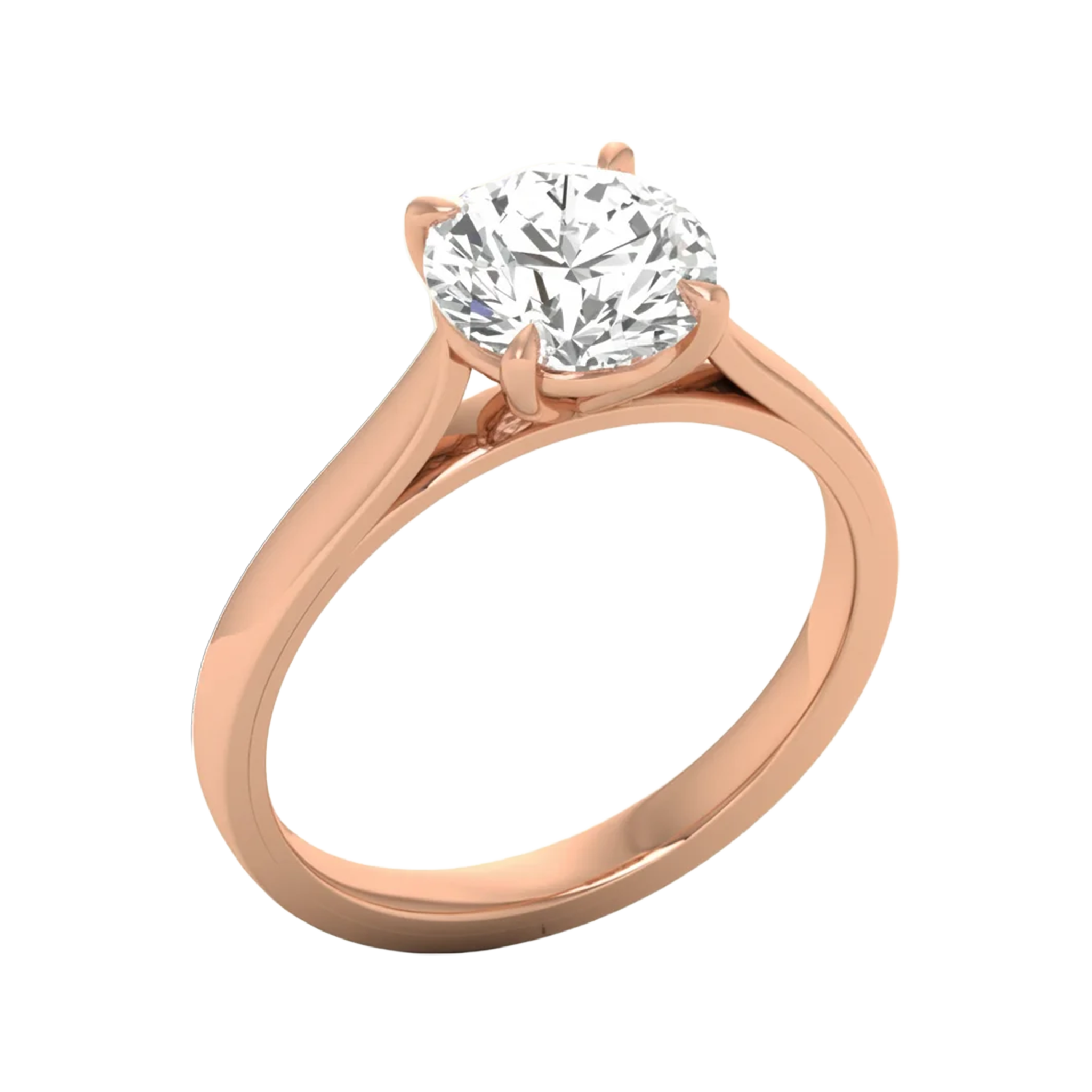 Solitaire 4 prong ronde diamant ring beschikbaar in 0.25 tot 5 karaat