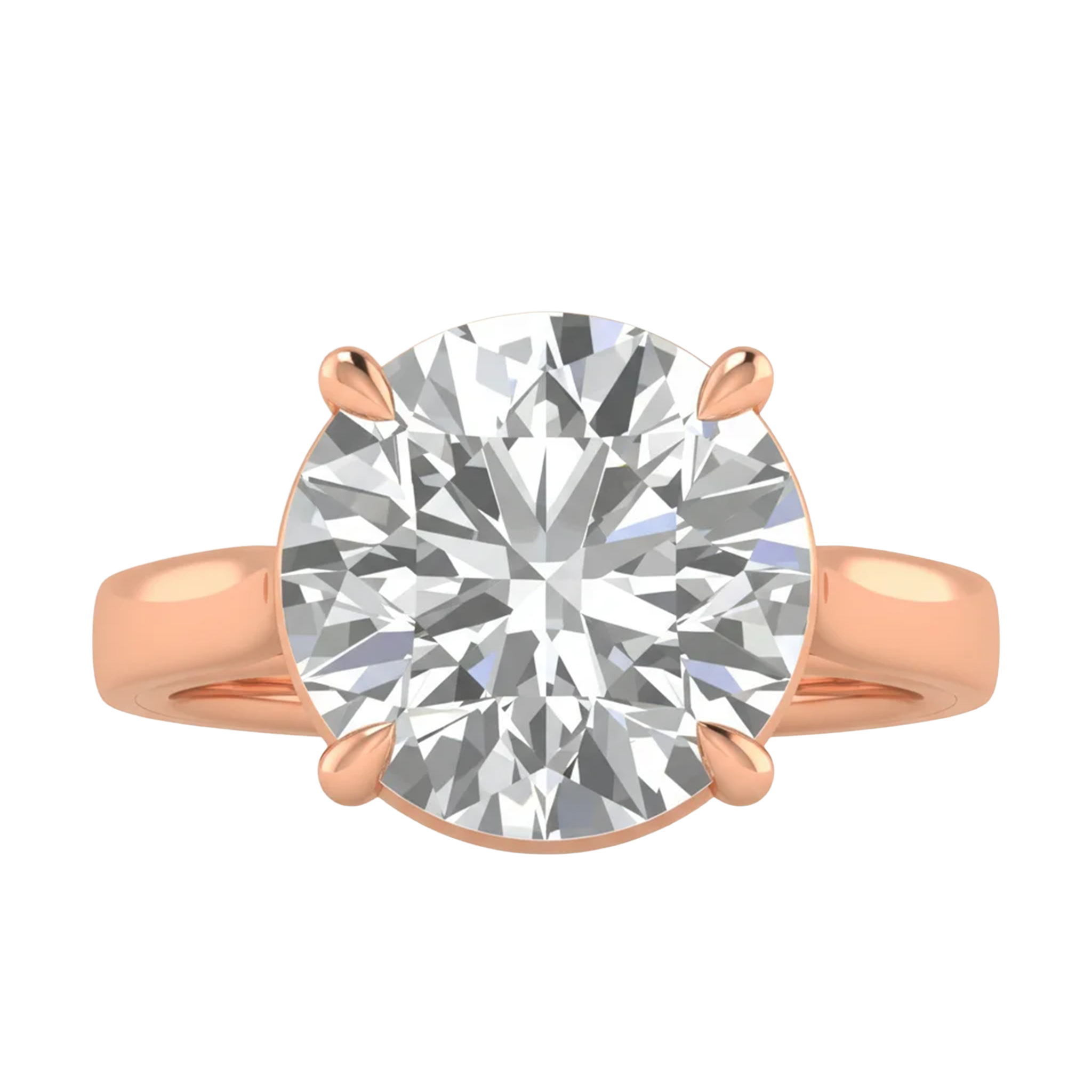 Solitaire 4 prong ronde diamant ring beschikbaar in 0.25 tot 5 karaat