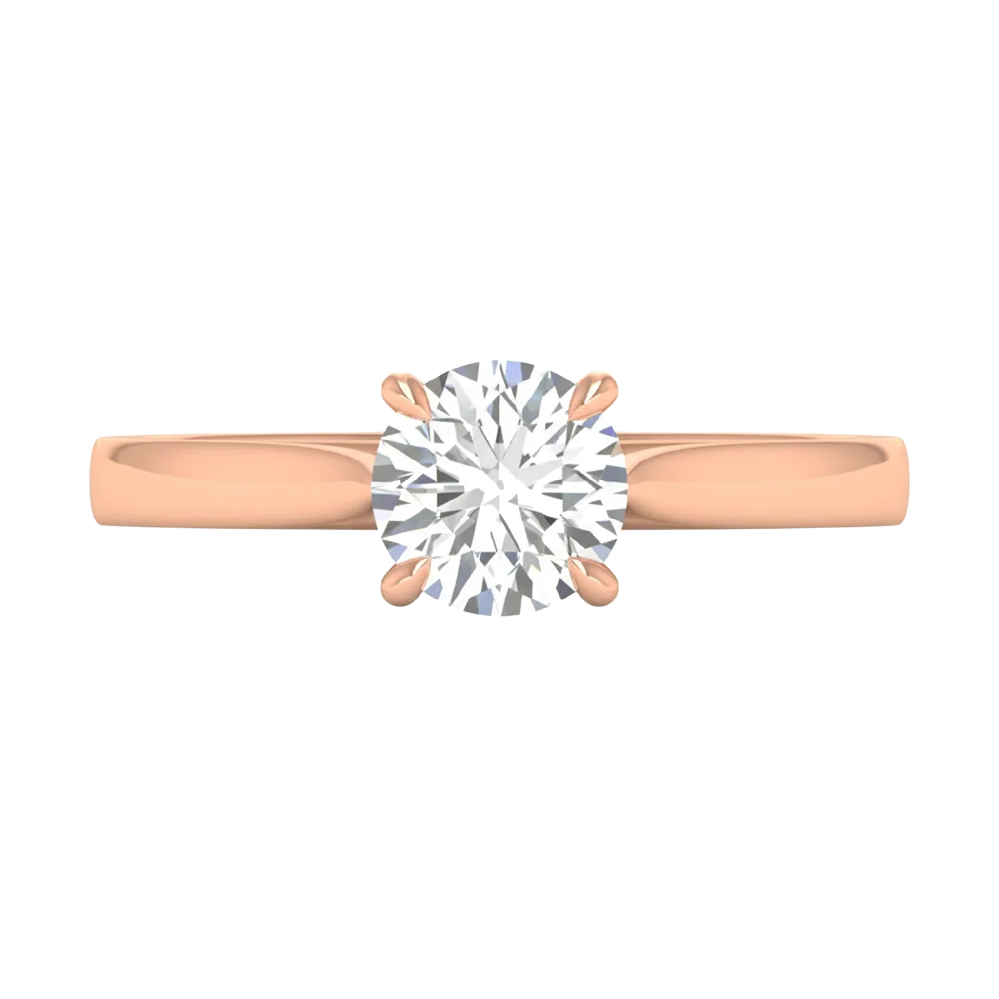 Solitaire 4 prong ronde diamant ring beschikbaar in 0.25 tot 5 karaat