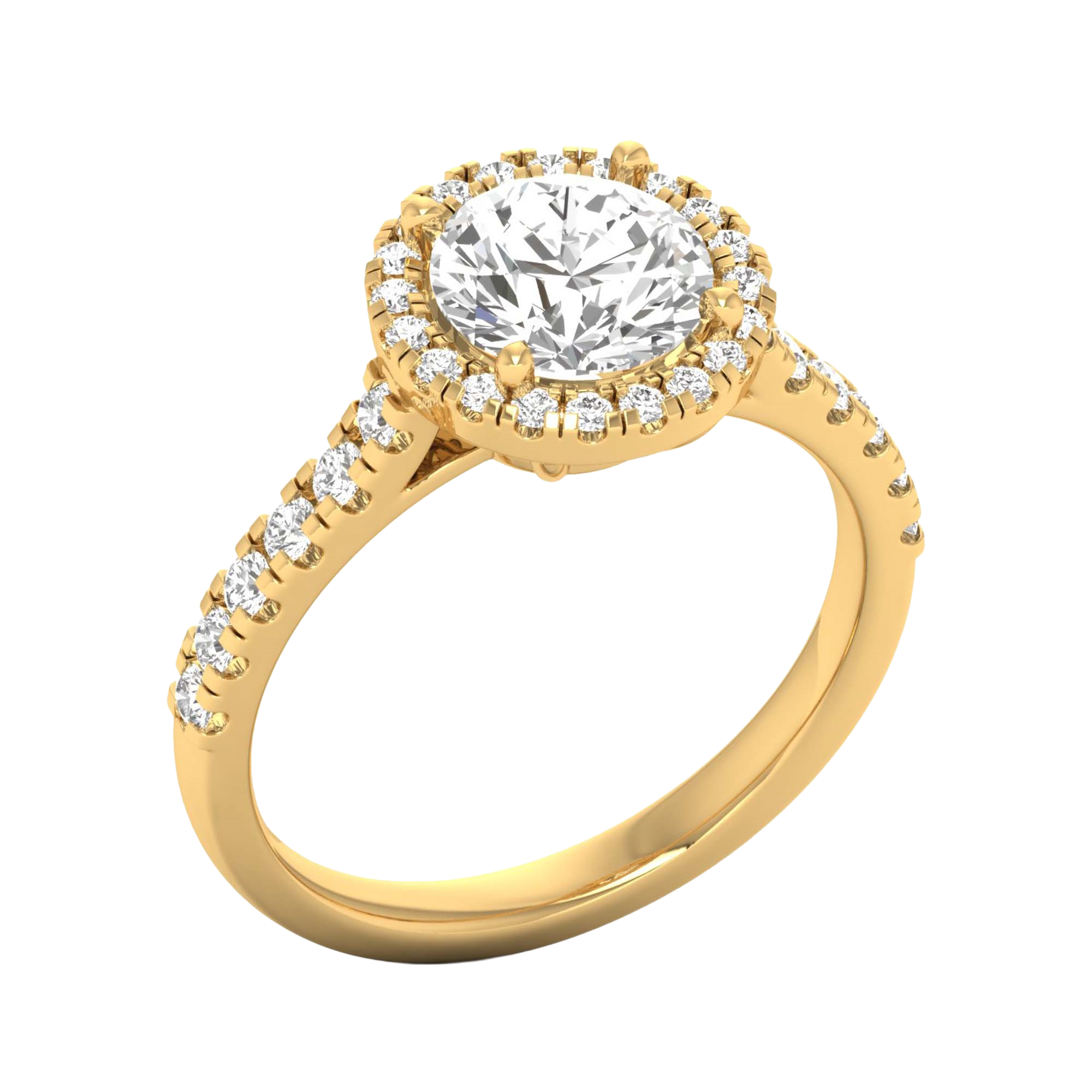 Round Halo Ring 0.8 to 3.7 Carat