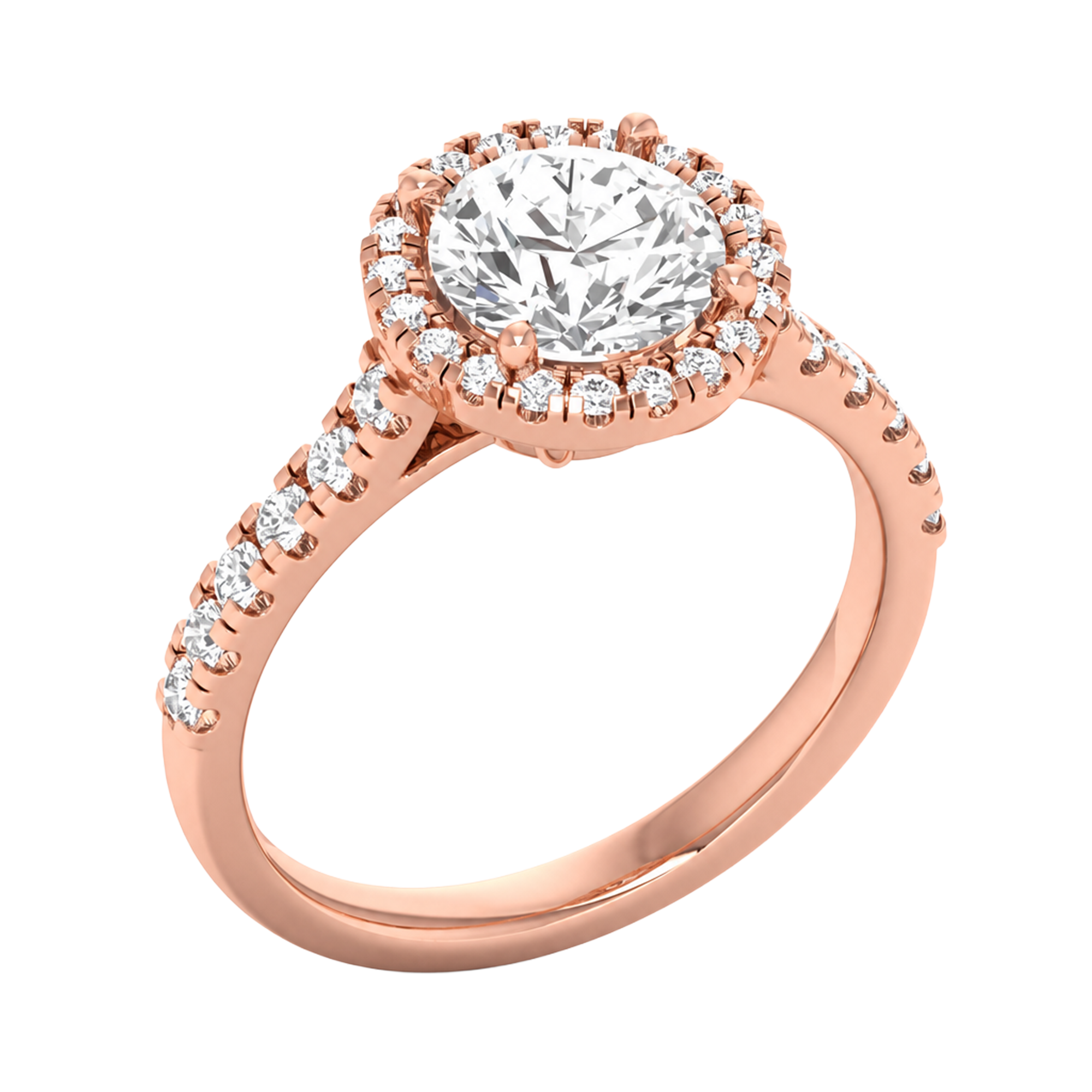 Round Halo Ring 0.8 to 3.7 Carat