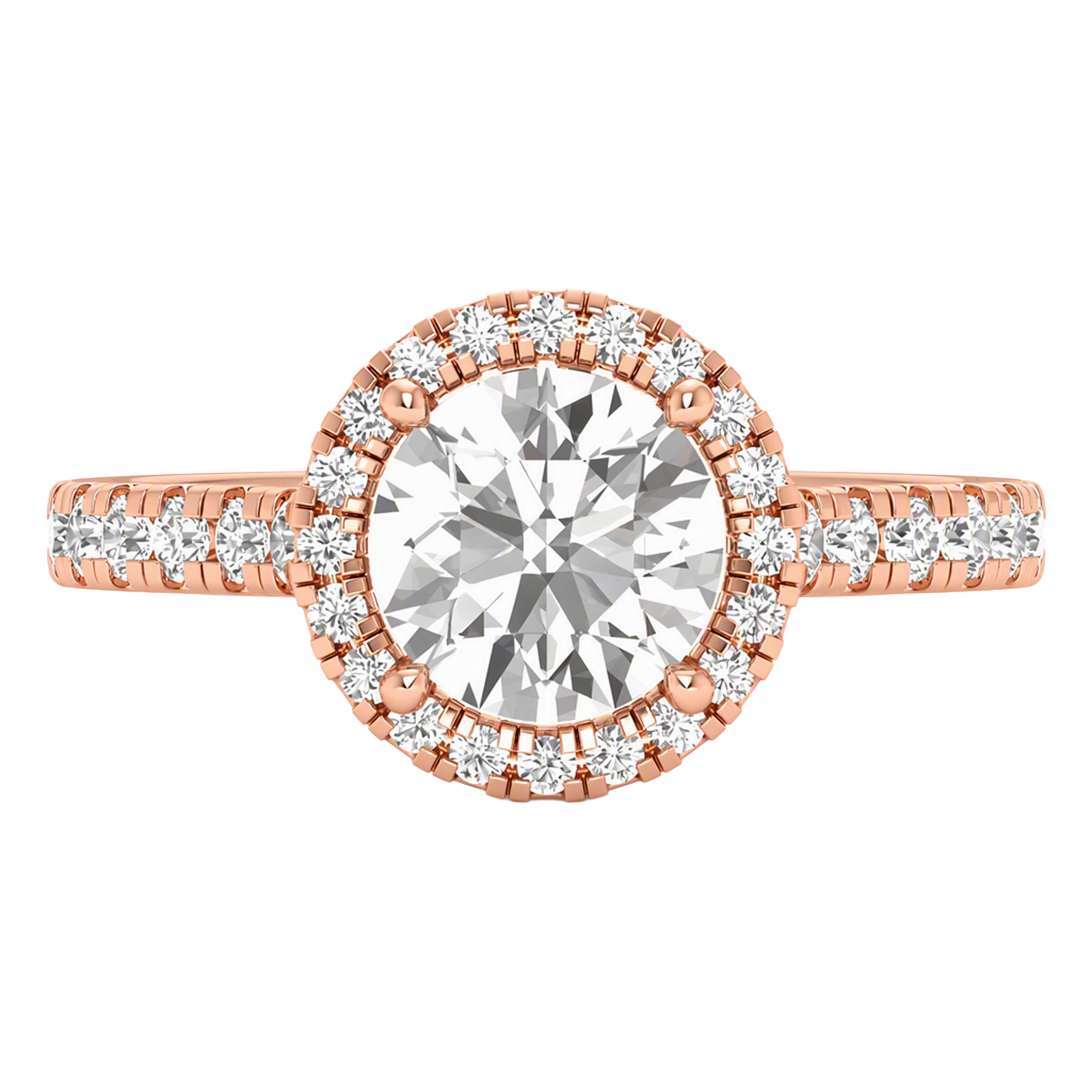 Round Halo Ring 0.8 to 3.7 Carat