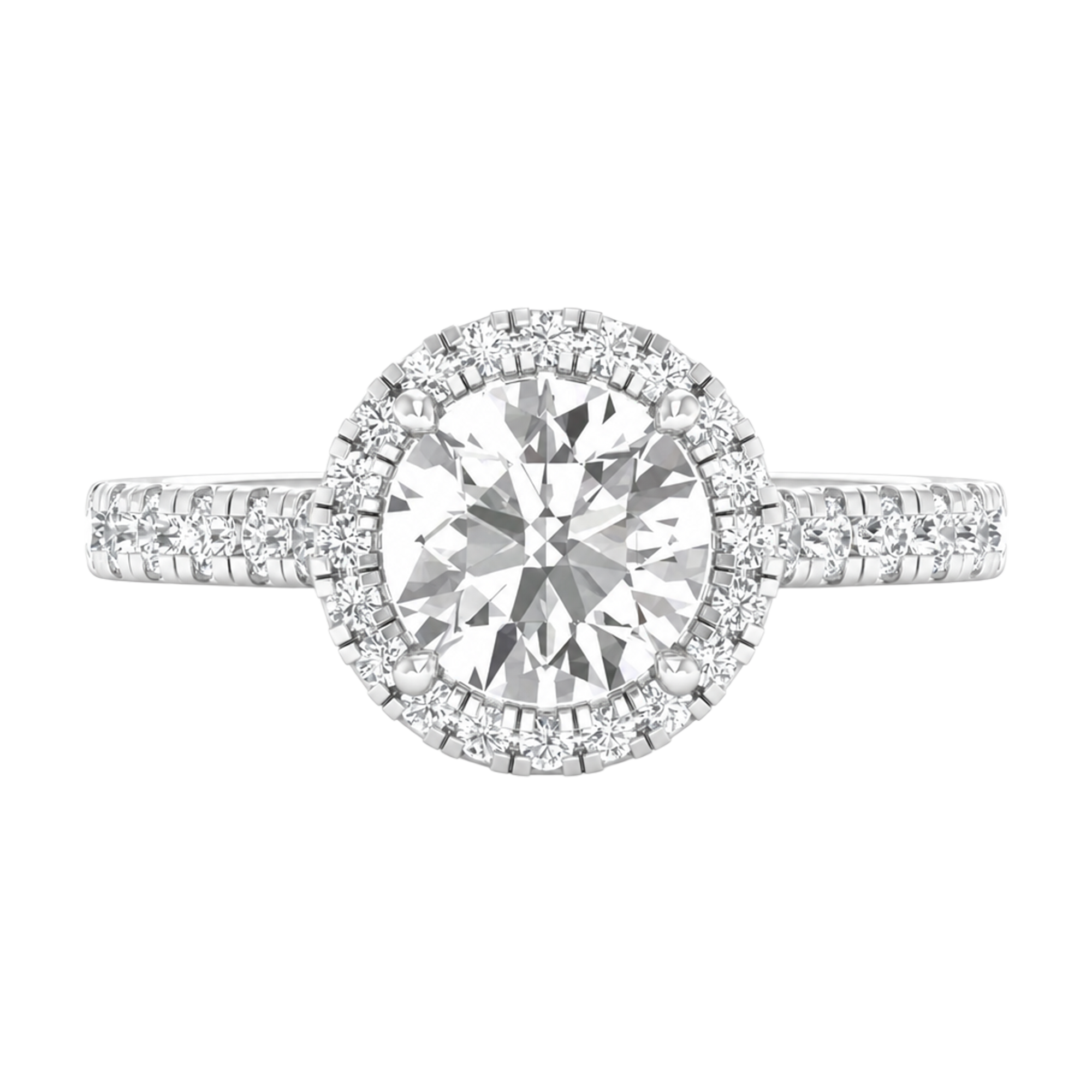 Round Halo Ring 0.8 to 3.7 Carat