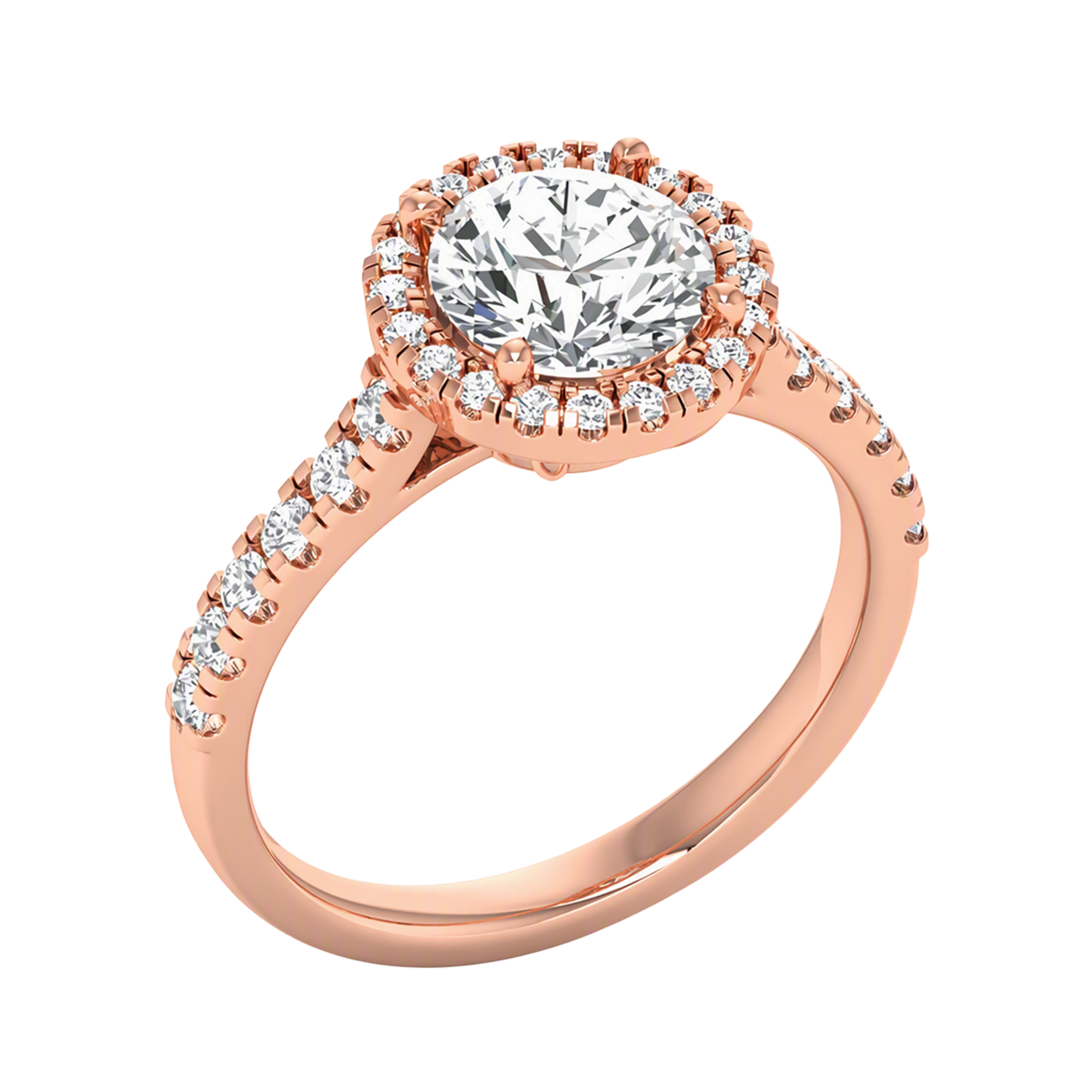 Round Halo Ring 0.8 to 3.7 Carat